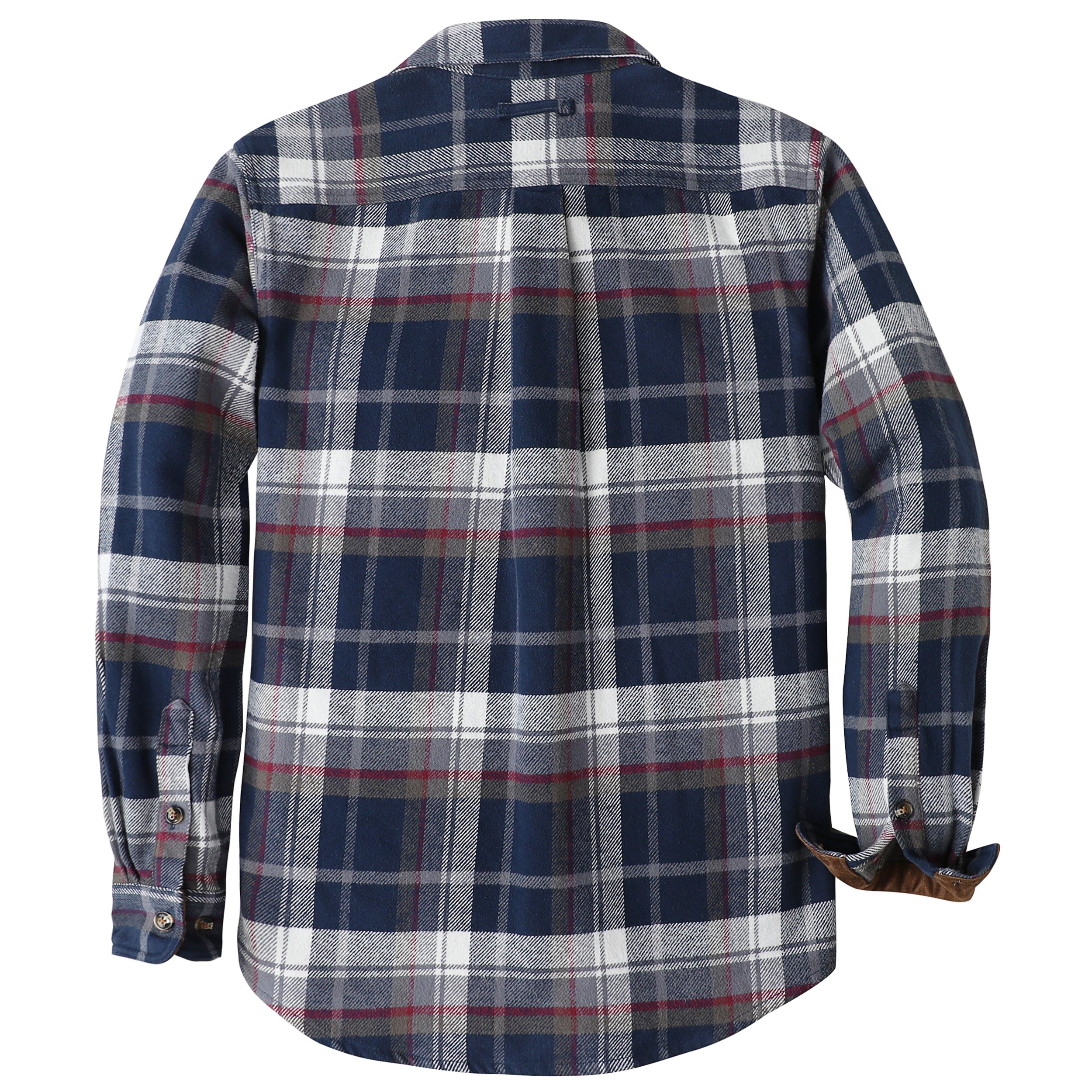 Dubinik® 13oz Ultra Heavyweight Flannel Shirt for Men Long Sleeve Casual Button Down Soft Pure Cotton Plaid Warm Suede Cuffs#0082004