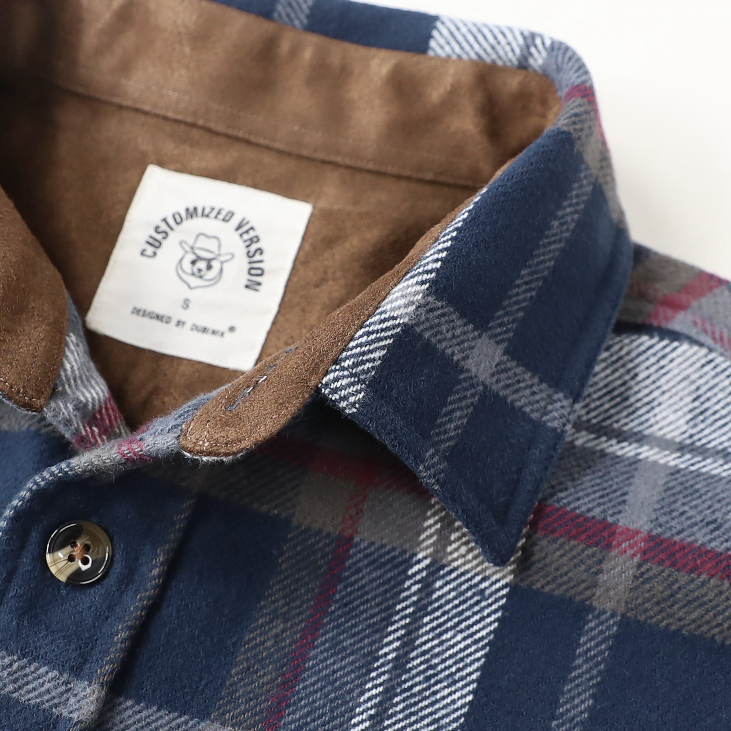 Dubinik® 13oz Ultra Heavyweight Flannel Shirt for Men Long Sleeve Casual Button Down Soft Pure Cotton Plaid Warm Suede Cuffs#0082004