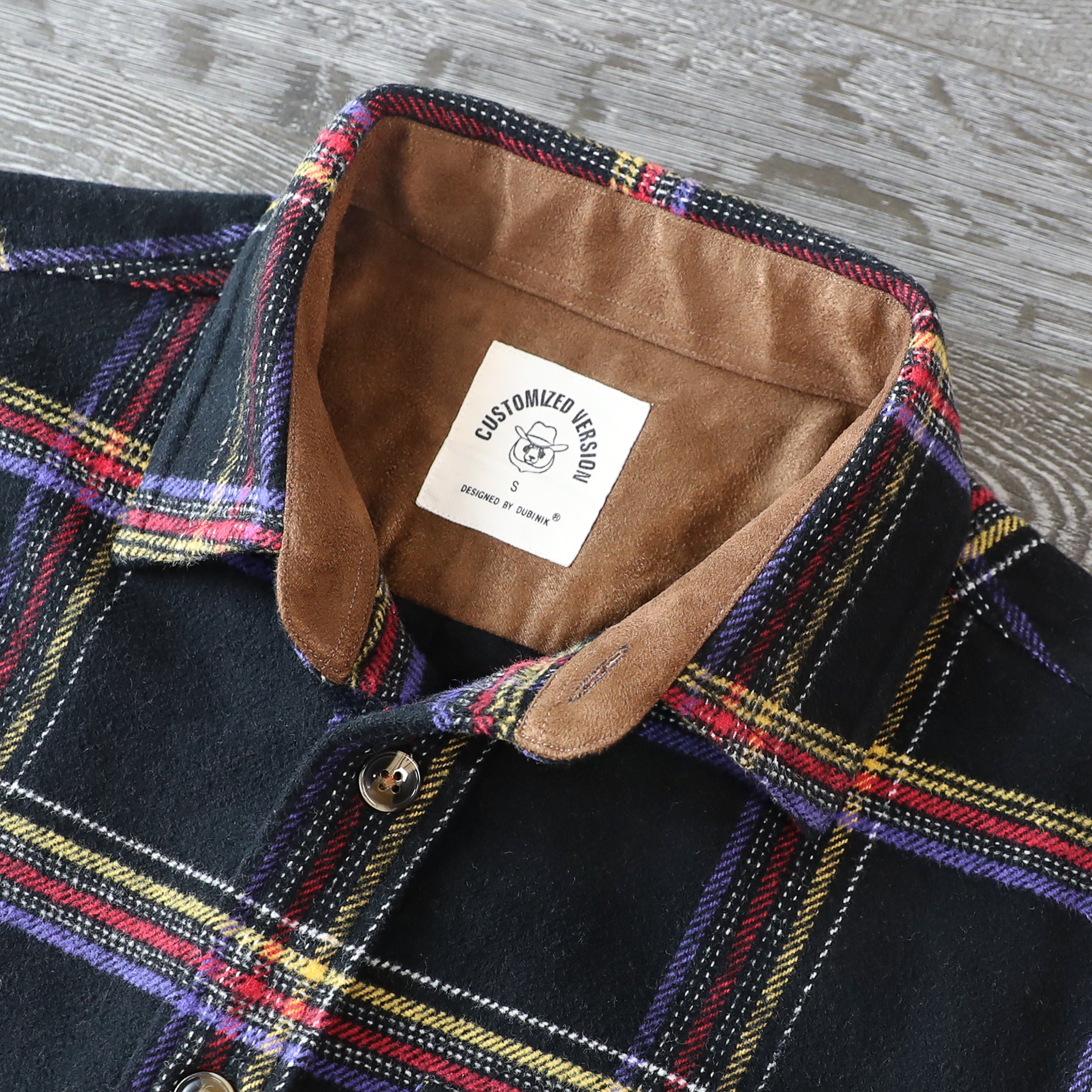 Dubinik® 13oz Ultra Heavyweight Flannel Shirt for Men Long Sleeve Casual Button Down Soft Pure Cotton Plaid Warm Suede Cuffs#0082007