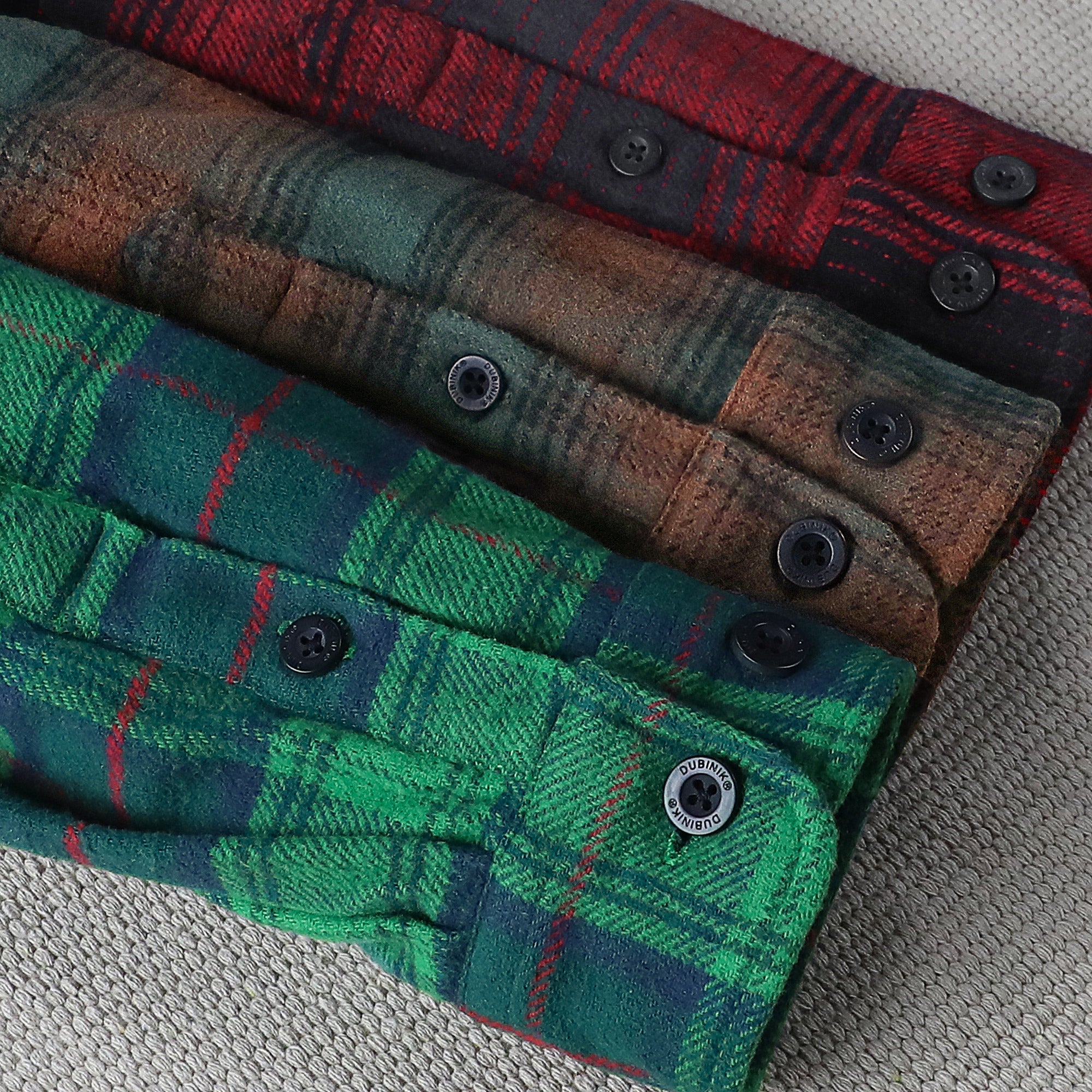 Dubinik® 13oz Ultra Heavyweight Flannel Shirt for Men Long Sleeve Mens Plaid Button Down Shirts for Men Vintage 100% Cotton#0081007