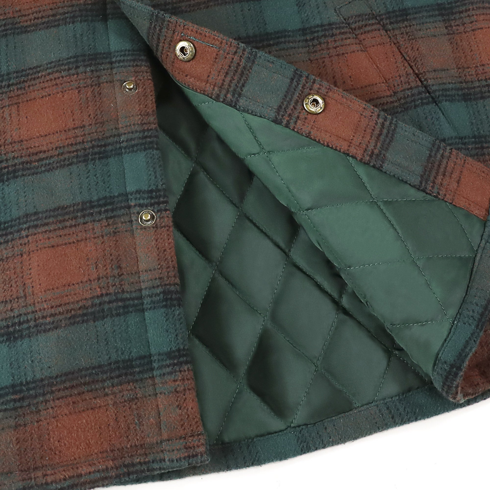 Dubinik® Men’s Overshirt Shacket – Cozy Warm-Lined Green Plaid Flannel, Lightweight Casual Button-Down Long Sleeve Jacket #0181015