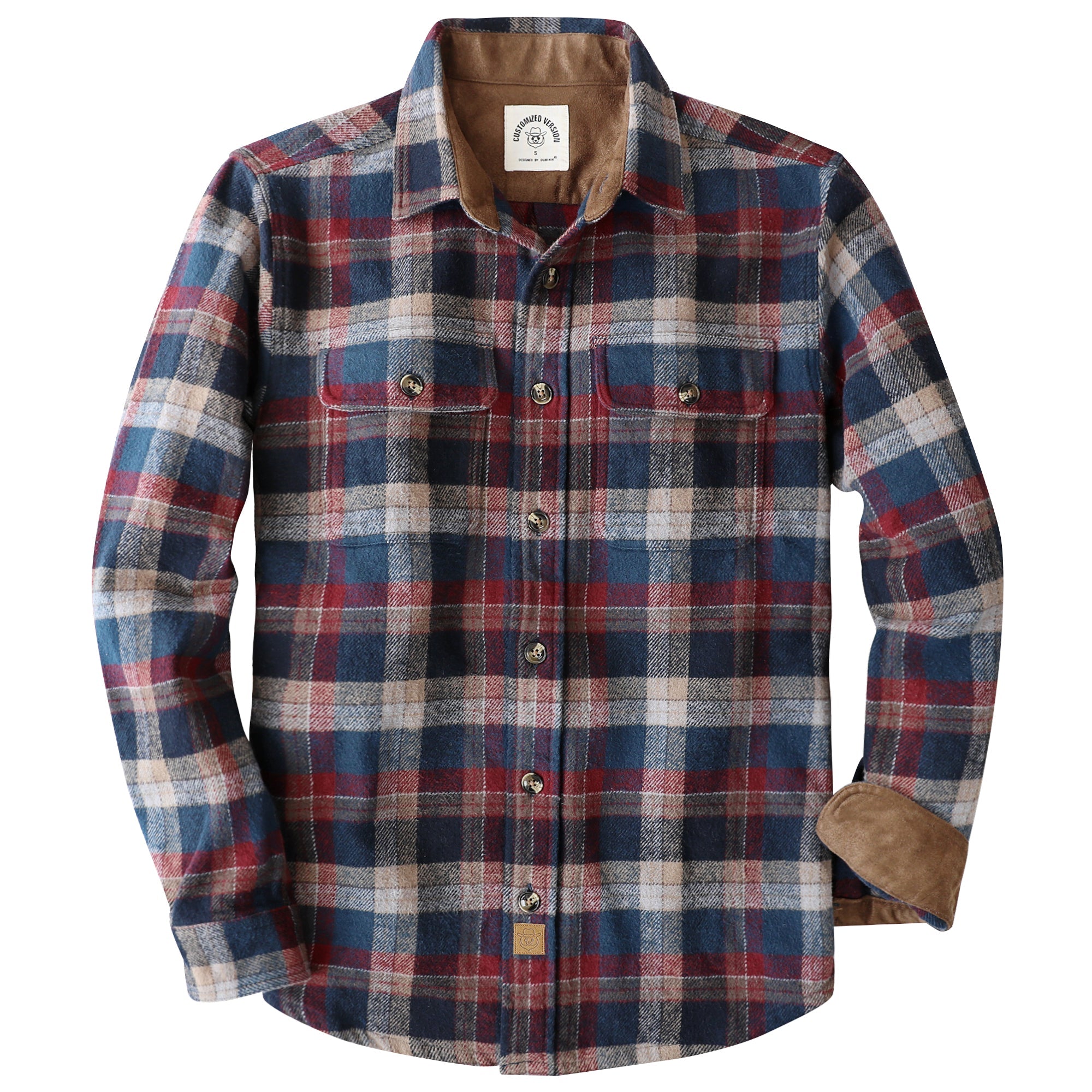 Dubinik® 13oz Ultra Heavyweight Mens Flannel Shirts Long Sleeve Casual Button Down Pocket Soft Warm Cotton Shirt#84011