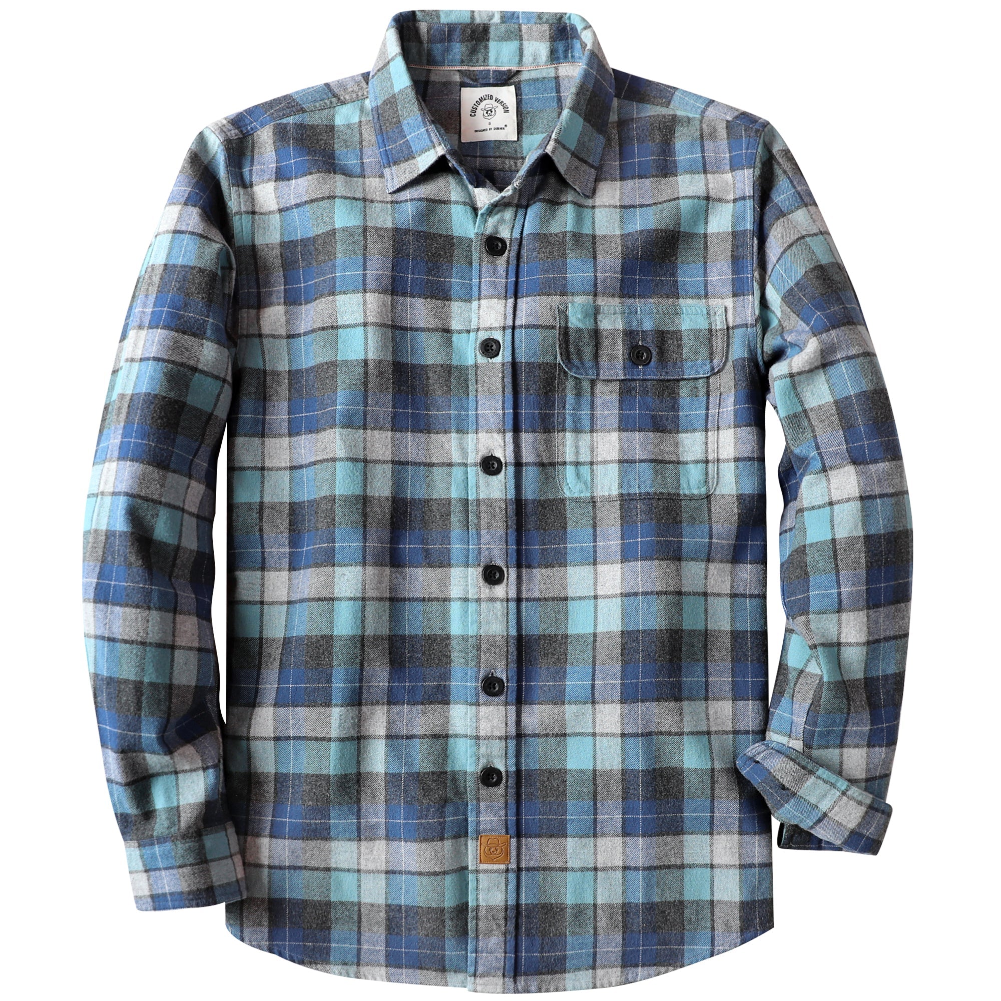 Dubinik® Mens Long Sleeve Midweight Flannel Shirt Warm Casual Soft Cotton Button Down Plaid Shirt #3407