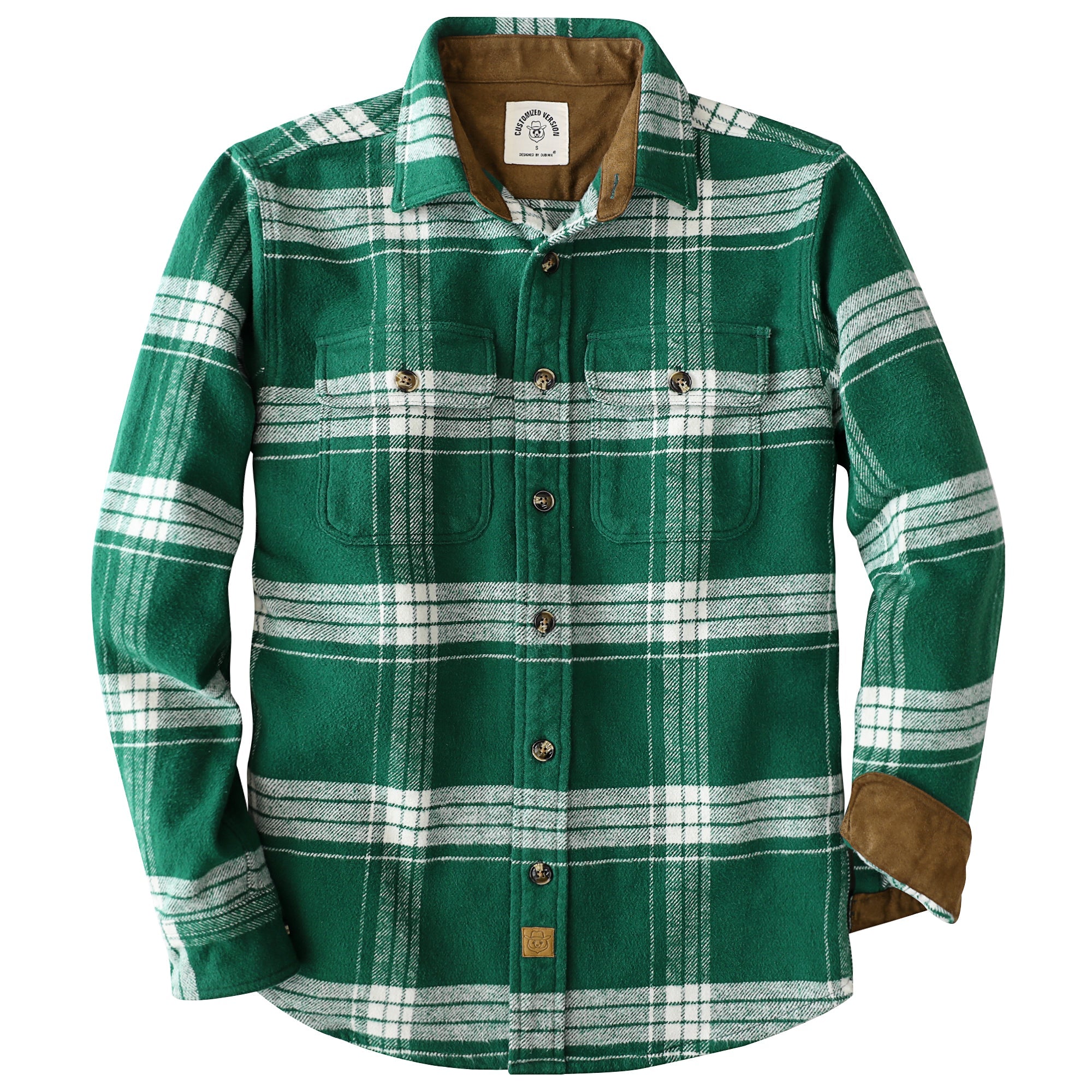 Dubinik® 13oz Ultra Heavyweight Mens Flannel Shirts Long Sleeve Casual Button Down Pocket Soft Warm Cotton Shirt#84008