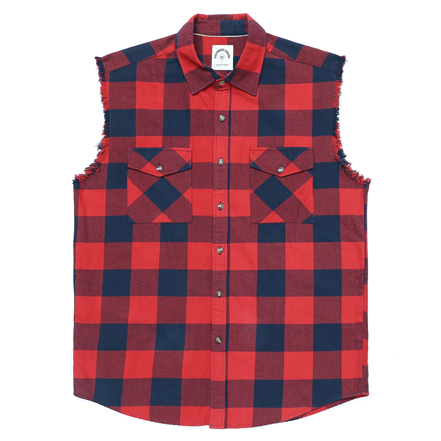 Men's sleeveless plaid shirt  #1210