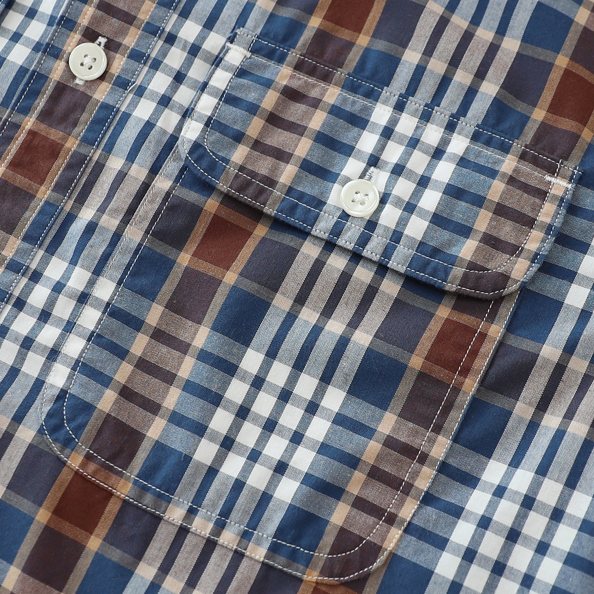 Dubinik® Mens Long Sleeve Button Down Shirts Casual Plaid Shirt with Practical Double Pockets Comfortable and Soft#0050027