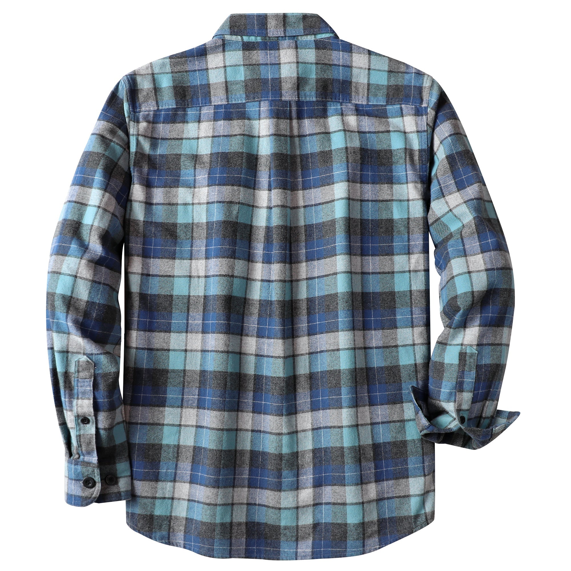 Dubinik® Mens Long Sleeve Midweight Flannel Shirt Warm Casual Soft Cotton Button Down Plaid Shirt #3407