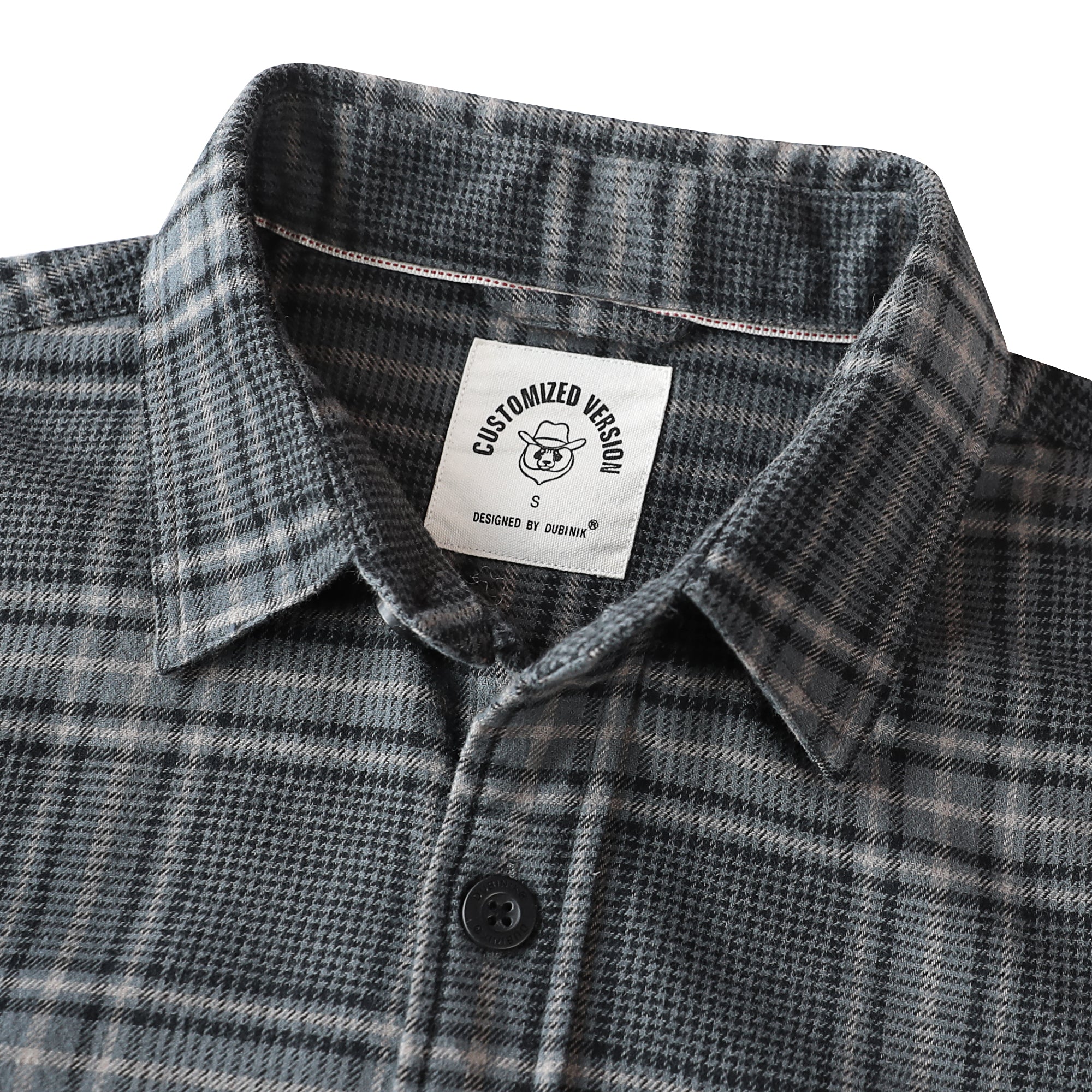 Dubinik® Mens Long Sleeve Midweight Flannel Shirt Warm Casual Soft Cotton Button Down Plaid Shirt #3404