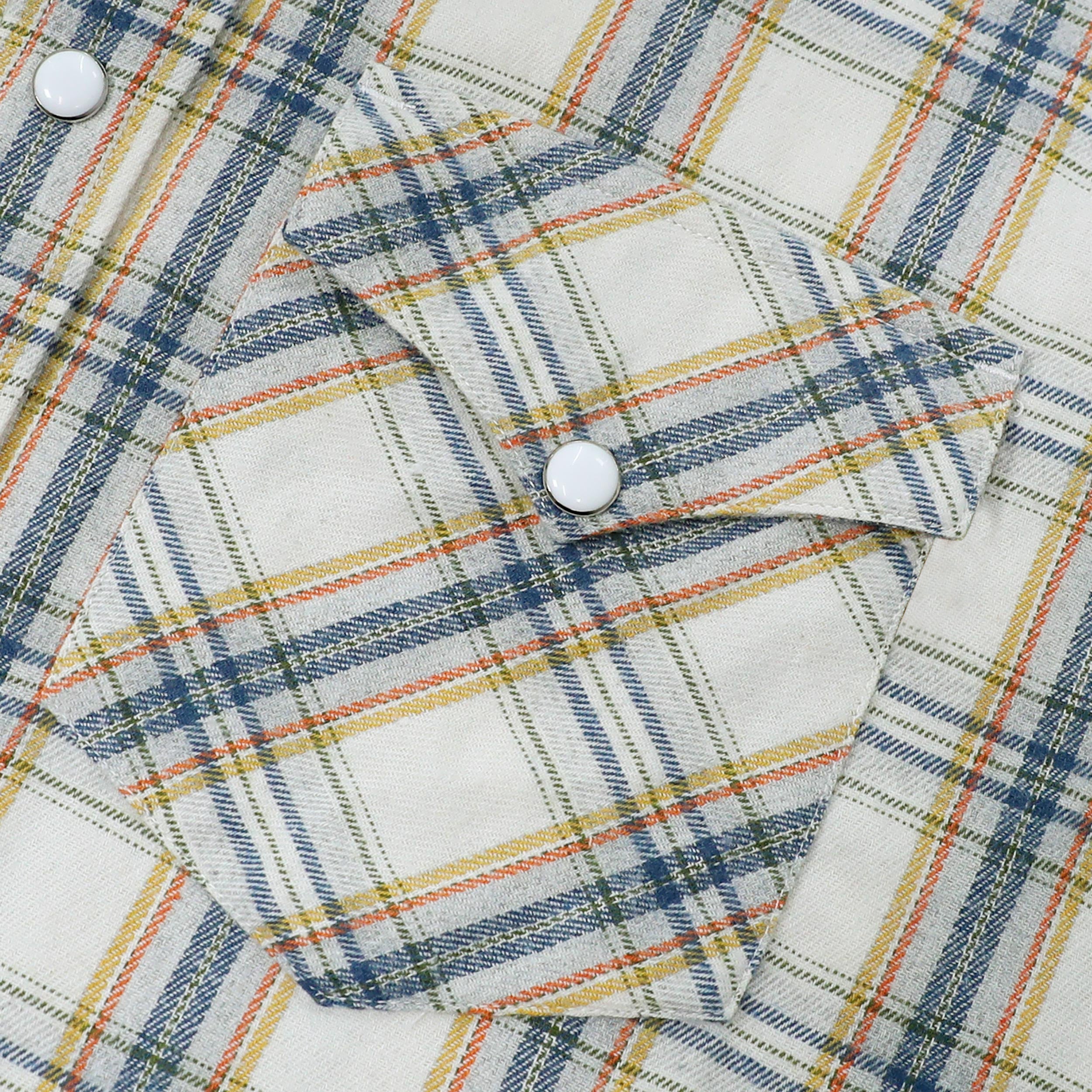 Dubinik® Flannel Shirt For Men Western Cowboy Pearl Snap Shirts For Men Long Sleeve Vintage Buttons Down Plaid Shirt #28802