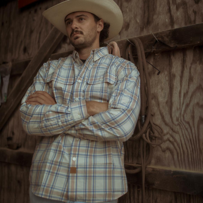 Dubinik® Mens Long Sleeve Button Down Shirts Casual Plaid Shirt with Practical Double Pockets Comfortable and Soft#0050023