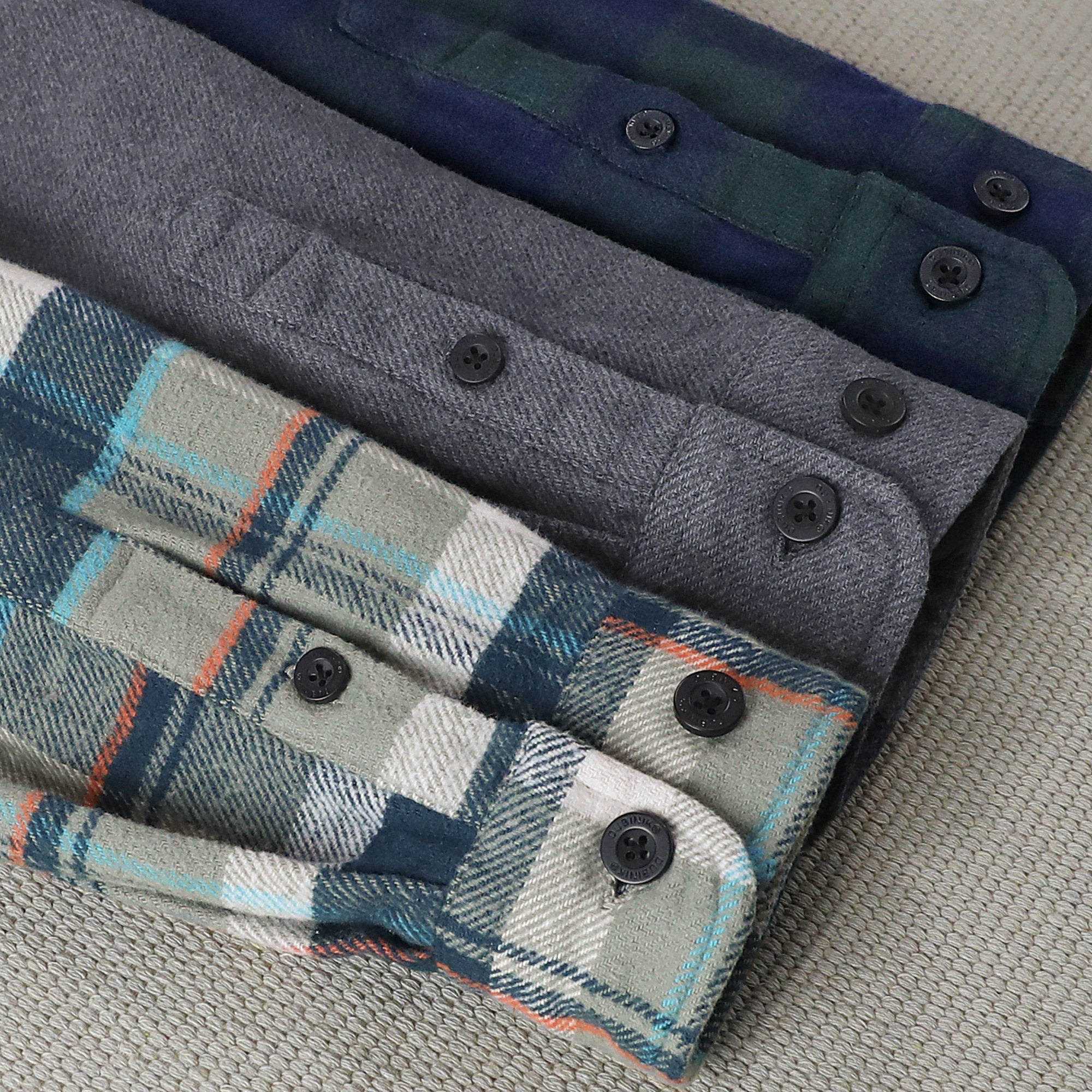 Dubinik® 13oz Ultra Heavyweight Dark Gray Solid Flannel Shirt for Men Long Sleeve Mens Plaid Button Down Shirts for Men Vintage 100% Cotton#0081001