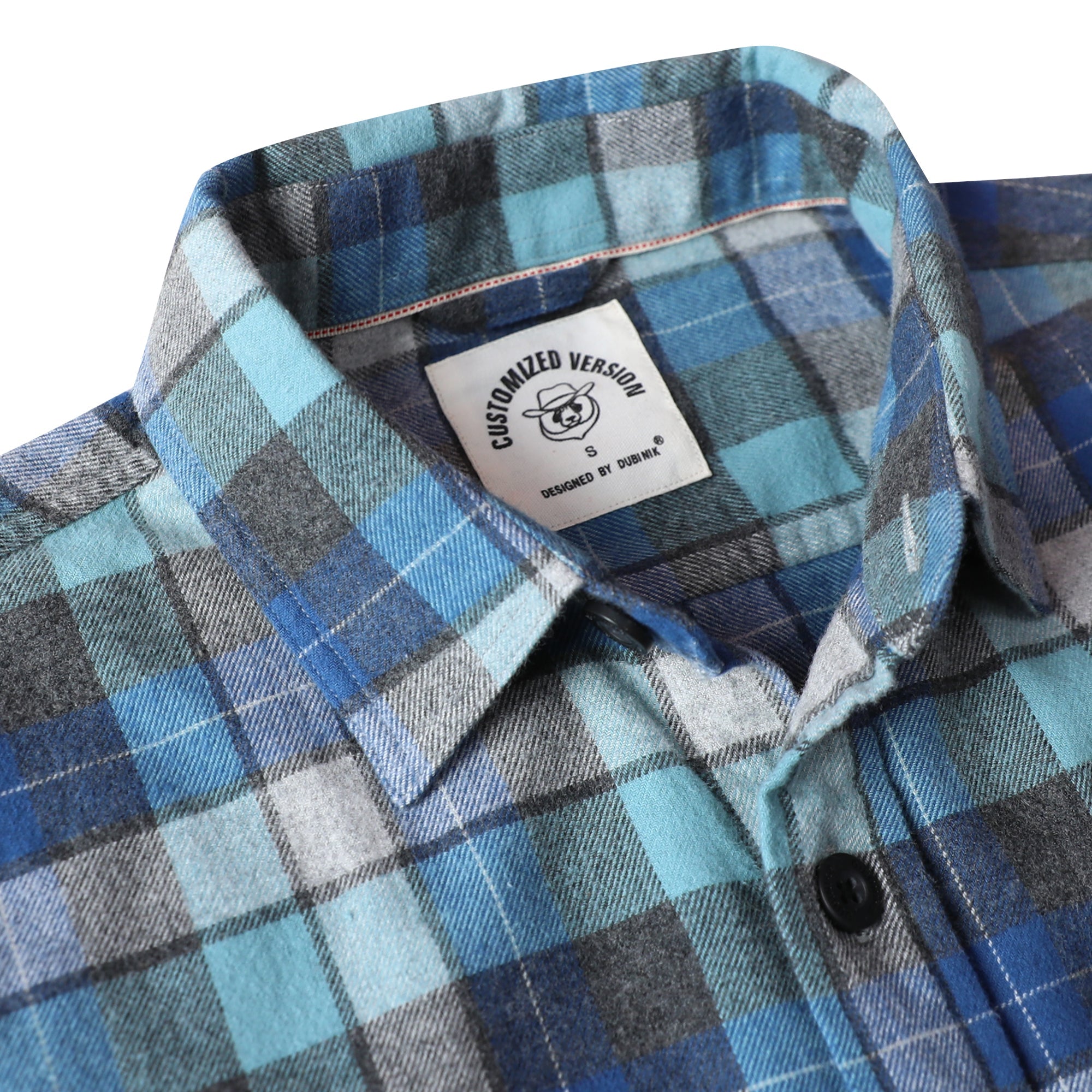 Dubinik® Mens Long Sleeve Midweight Flannel Shirt Warm Casual Soft Cotton Button Down Plaid Shirt #3407