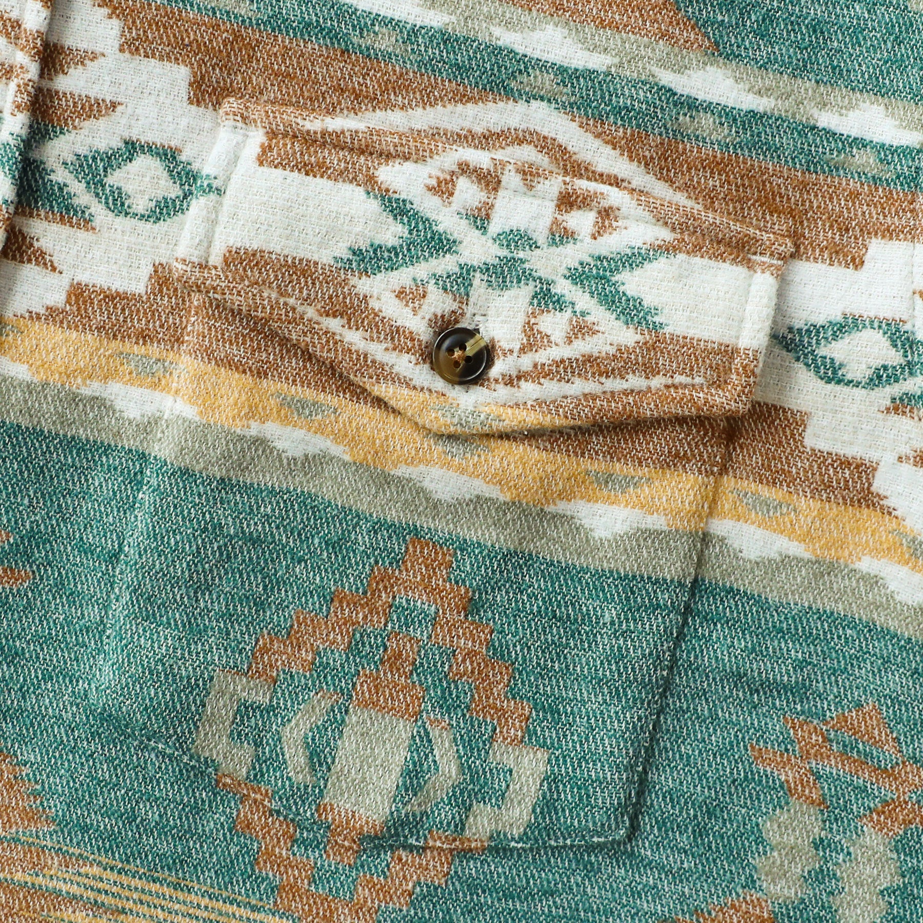 Dubinik® 10oz Ultra Heavyweight Mens Aztec Orange Green Flannel Shirt Long Sleeve Button Down All Cotton Soft Brushed Cowboy Utility Casual Shirt Jacket#30027