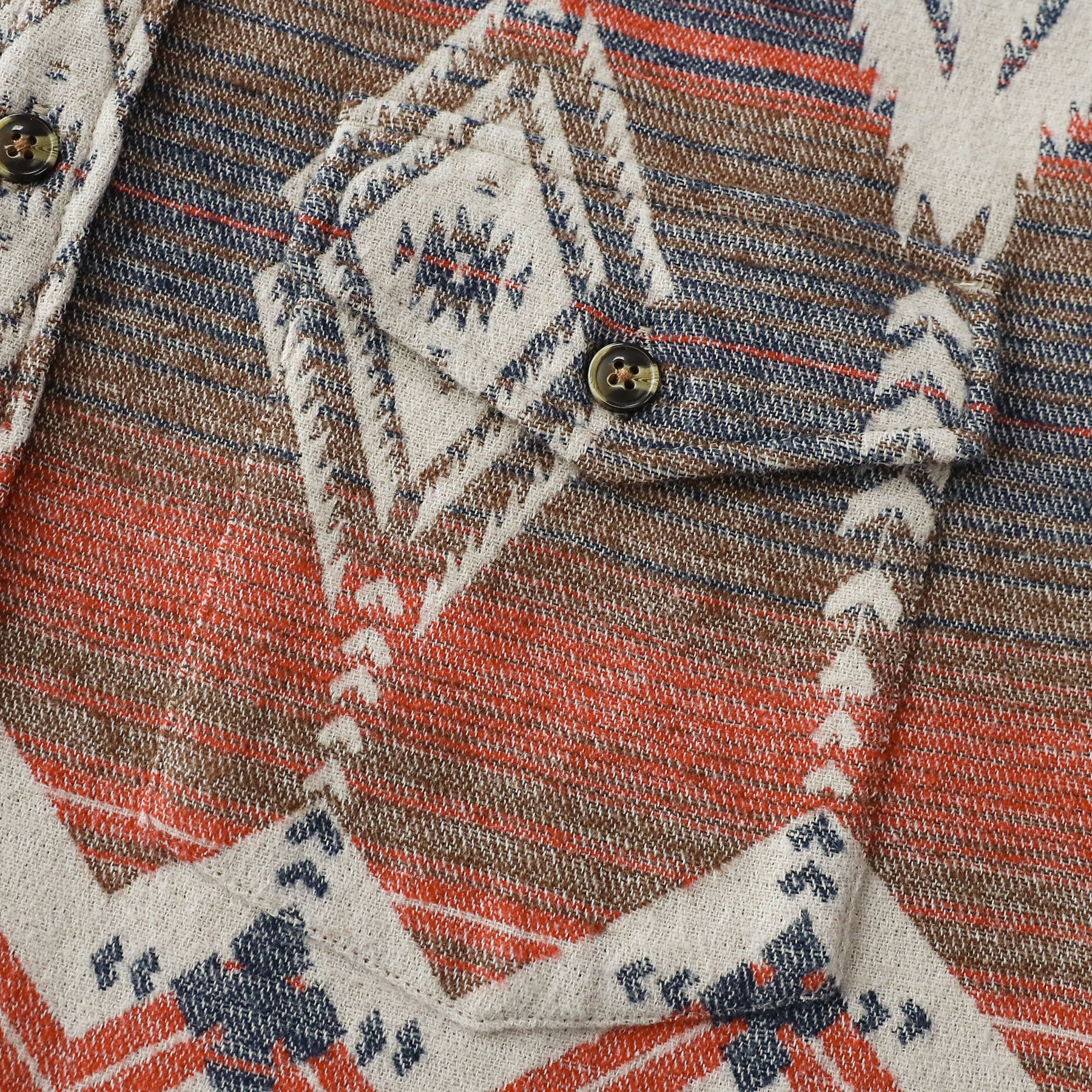 Dubinik® 10oz Ultra Heavyweight Mens Aztec Flannel Shirt Long Sleeve Button Down All Cotton Soft Brushed Cowboy Utility Casual Shirt Jacket#30029