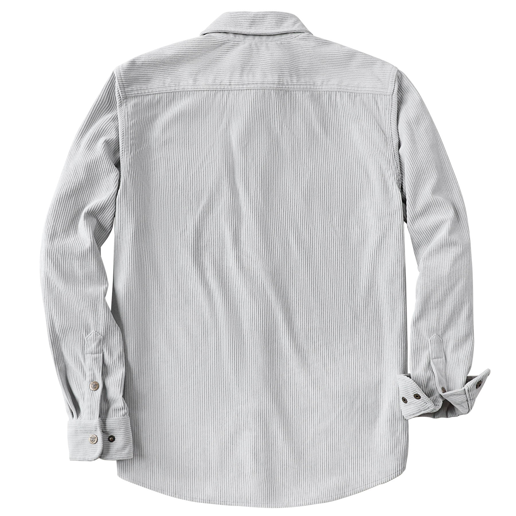 Dubinik® Corduroy Shirt Men Grey Solid Corduroy Jacket Men Long Sleeve Casual Work Vintage Regular Fit Mens Snap Button Shirt#31005