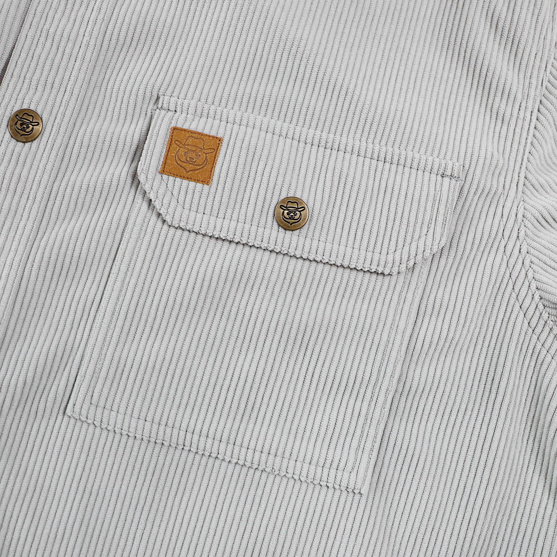 Dubinik® Corduroy Shirt Men Grey Solid Corduroy Jacket Men Long Sleeve Casual Work Vintage Regular Fit Mens Snap Button Shirt#31005