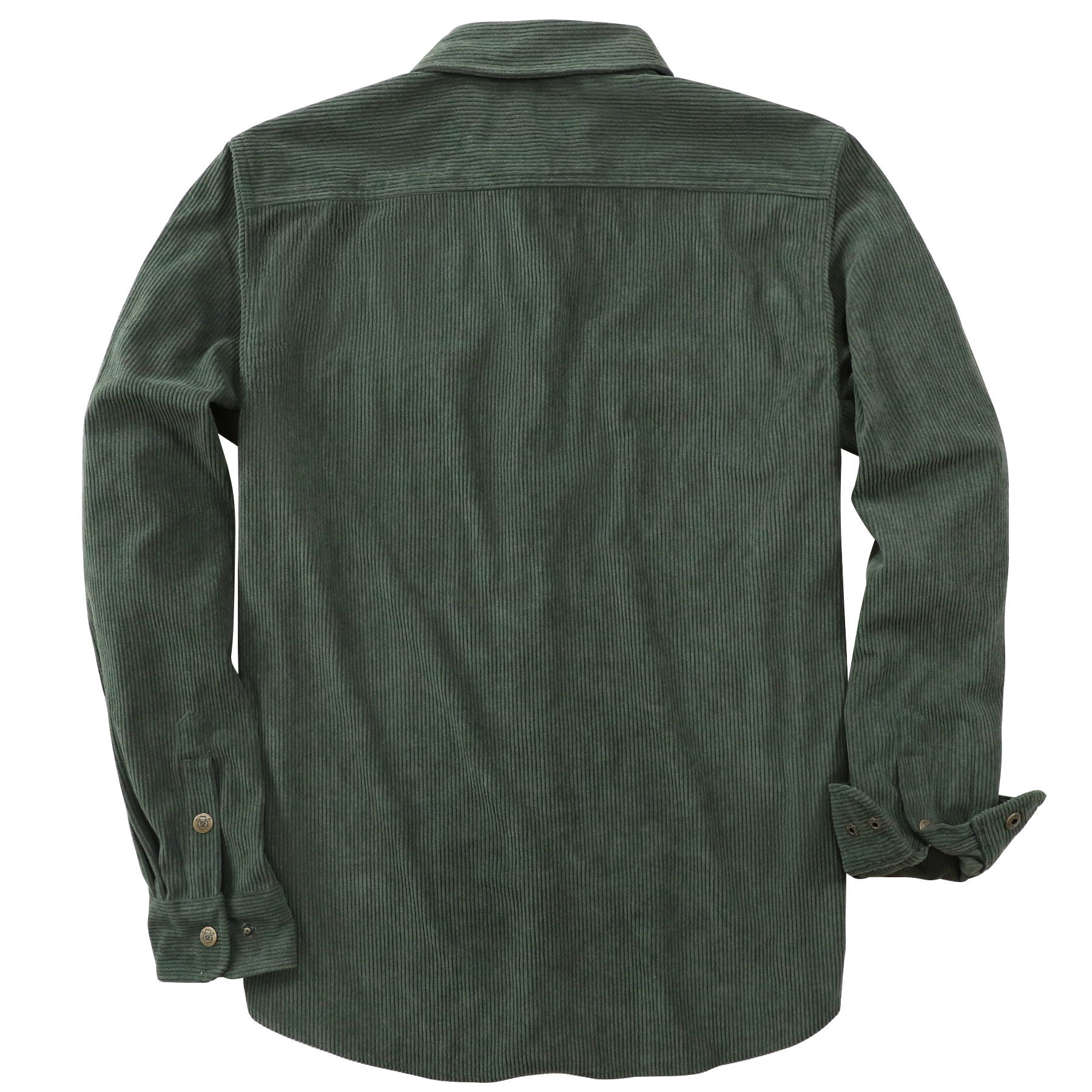 Dubinik® Corduroy Shirt Men Green Solid Corduroy Jacket Men Long Sleeve Casual Work Vintage Regular Fit Mens Snap Button Shirt#31006