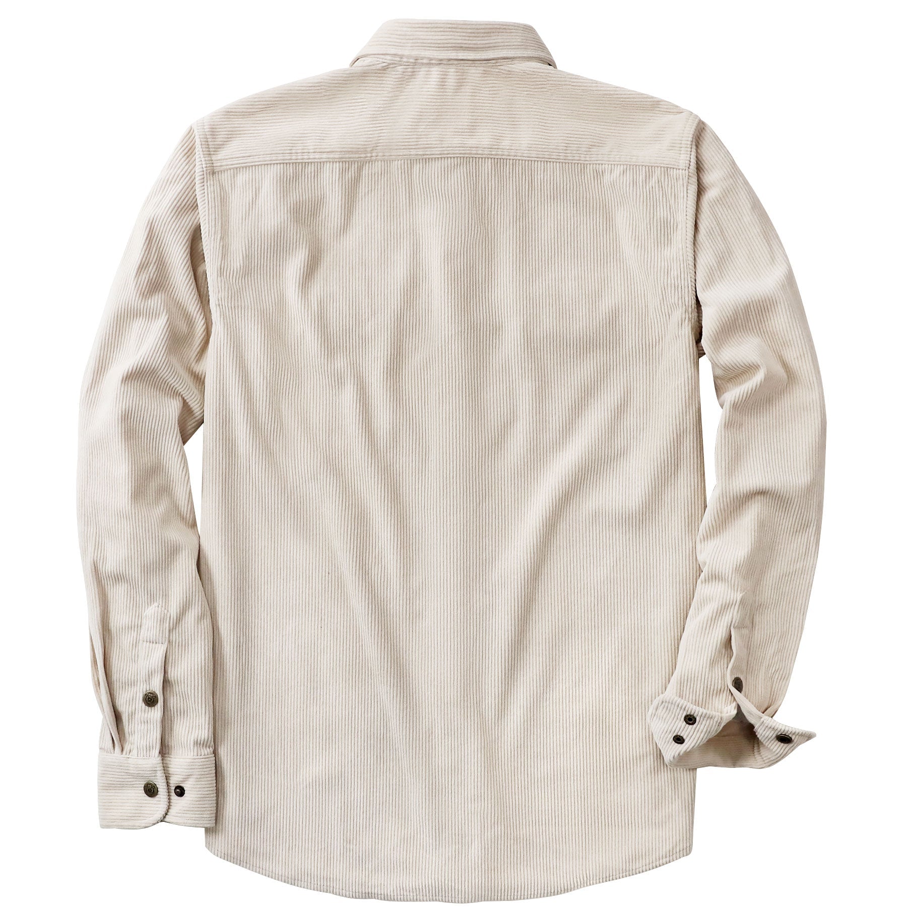 Dubinik® Corduroy Shirt Men Khaki Solid Corduroy Jacket Men Long Sleeve Casual Work Vintage Regular Fit Mens Snap Button Shirt#31003