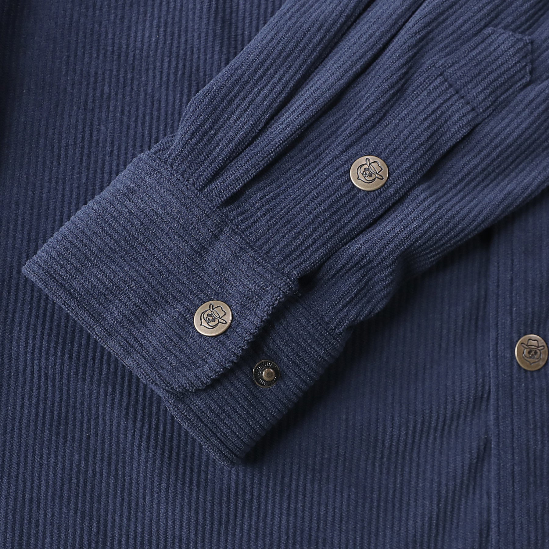 Dubinik® Corduroy Shirt Men Navy Blue Solid Corduroy Jacket Men Long Sleeve Casual Work Vintage Regular Fit Mens Snap Button Shirt#31004