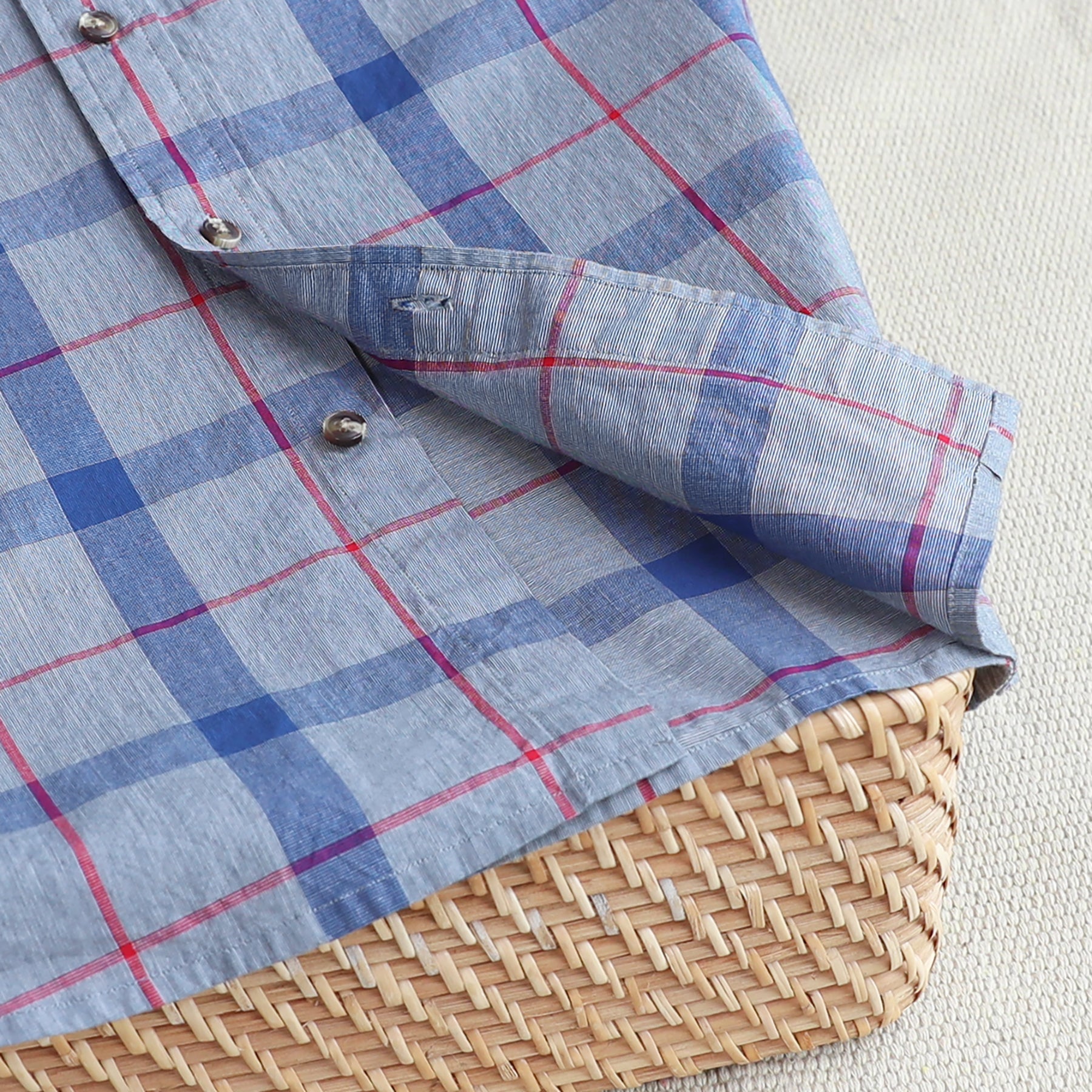 Men's casual short-sleeved cotton shirt #0004