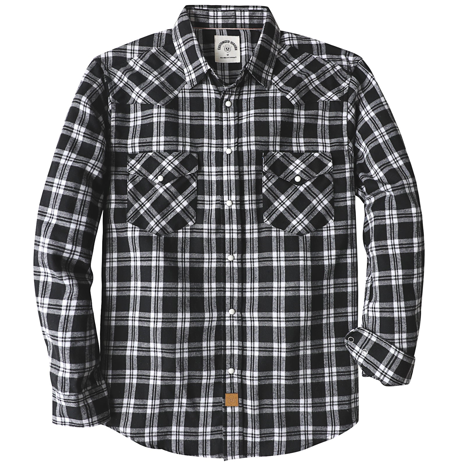 Mens Flannel Long Sleeve Pearl Snap Buttons Western Cowboy Vintage Casual Shirts #2804