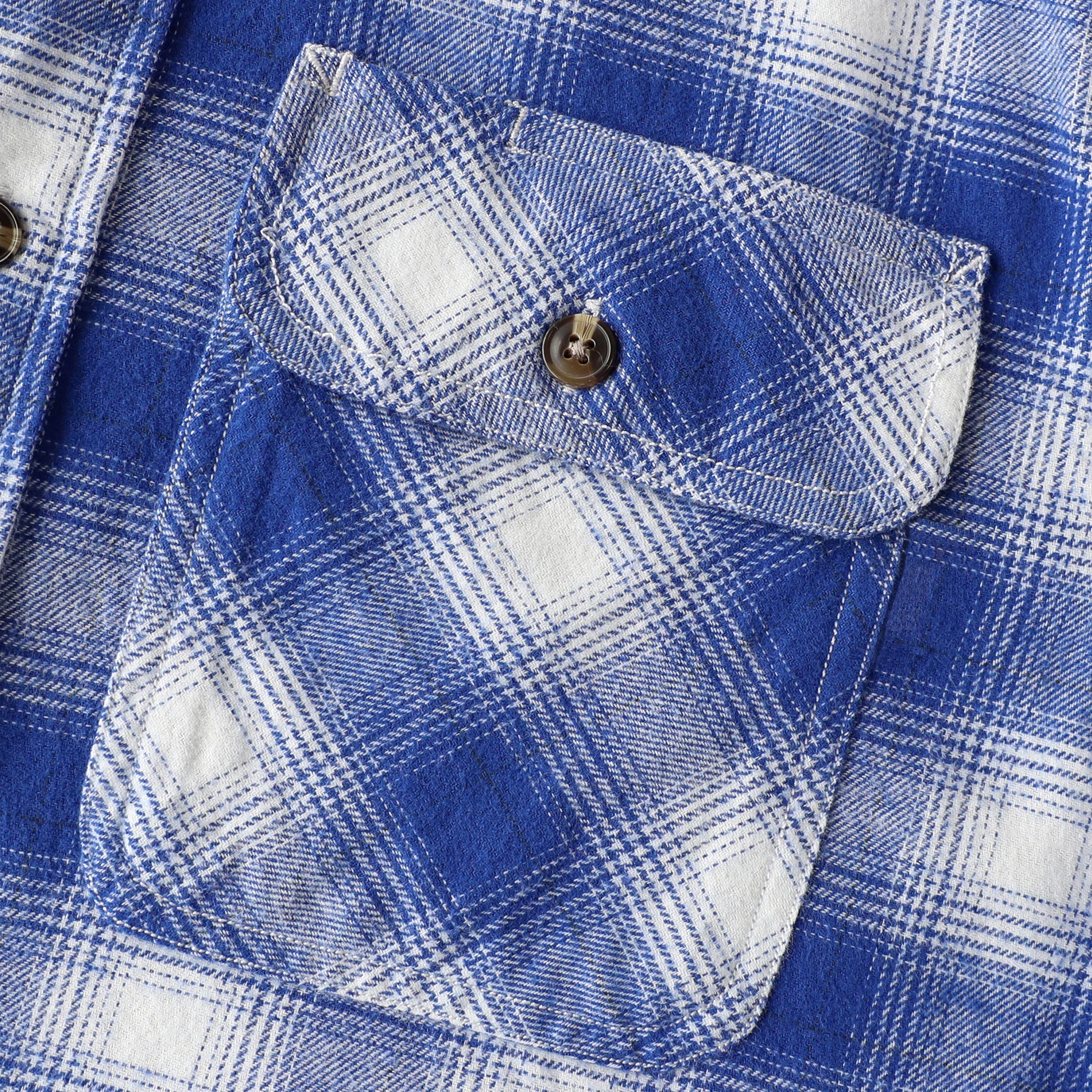 Dubinik® Mens Flannel Shirt Long Sleeve Button Down Plaid All Cotton Soft Brushed Flannel Shirt For Men Utility Casual Shirt #0030017