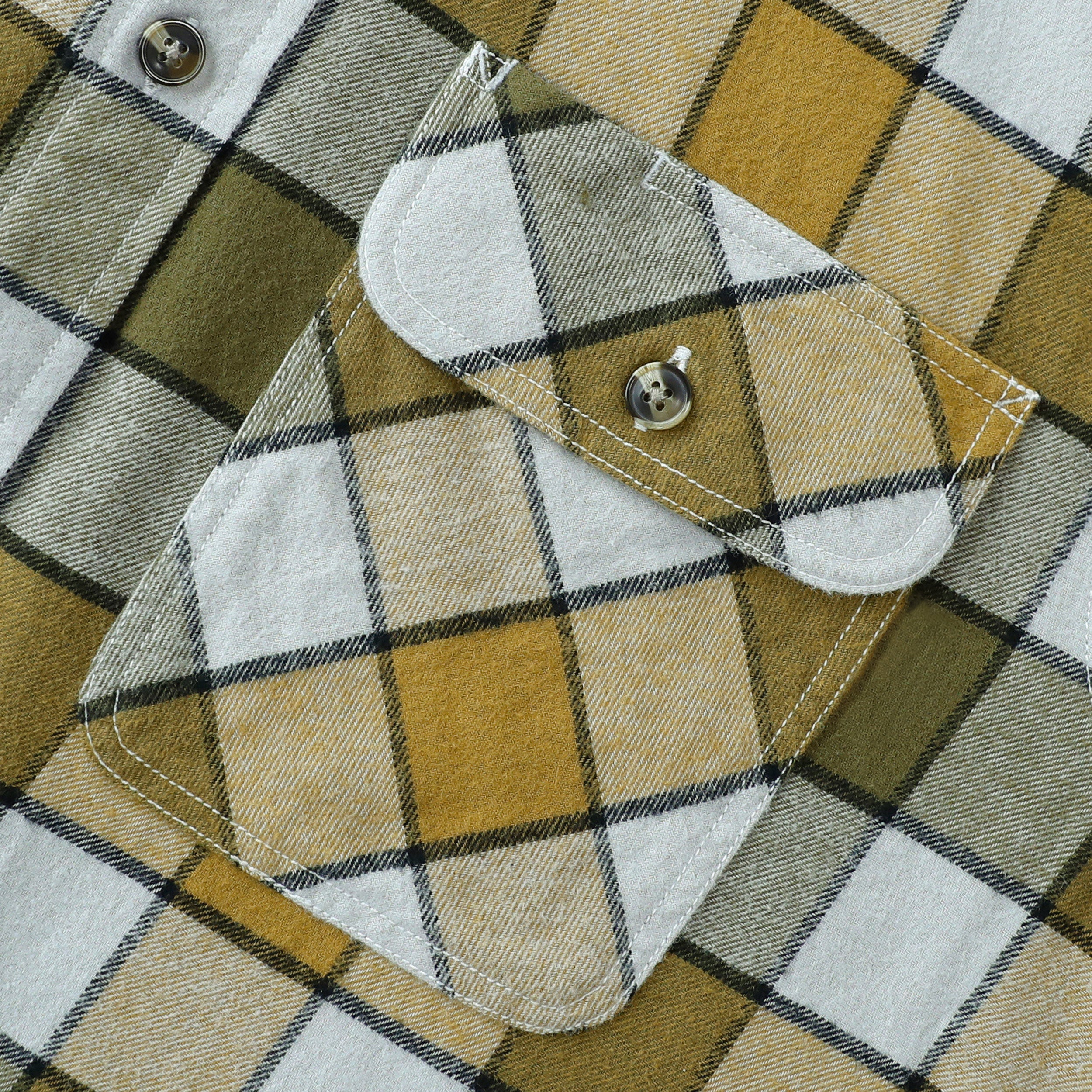 Dubinik® Mens Flannel Shirt Long Sleeve Button Down Plaid All Cotton Soft Brushed Flannel Shirt For Men Utility Casual Shirt #0030001