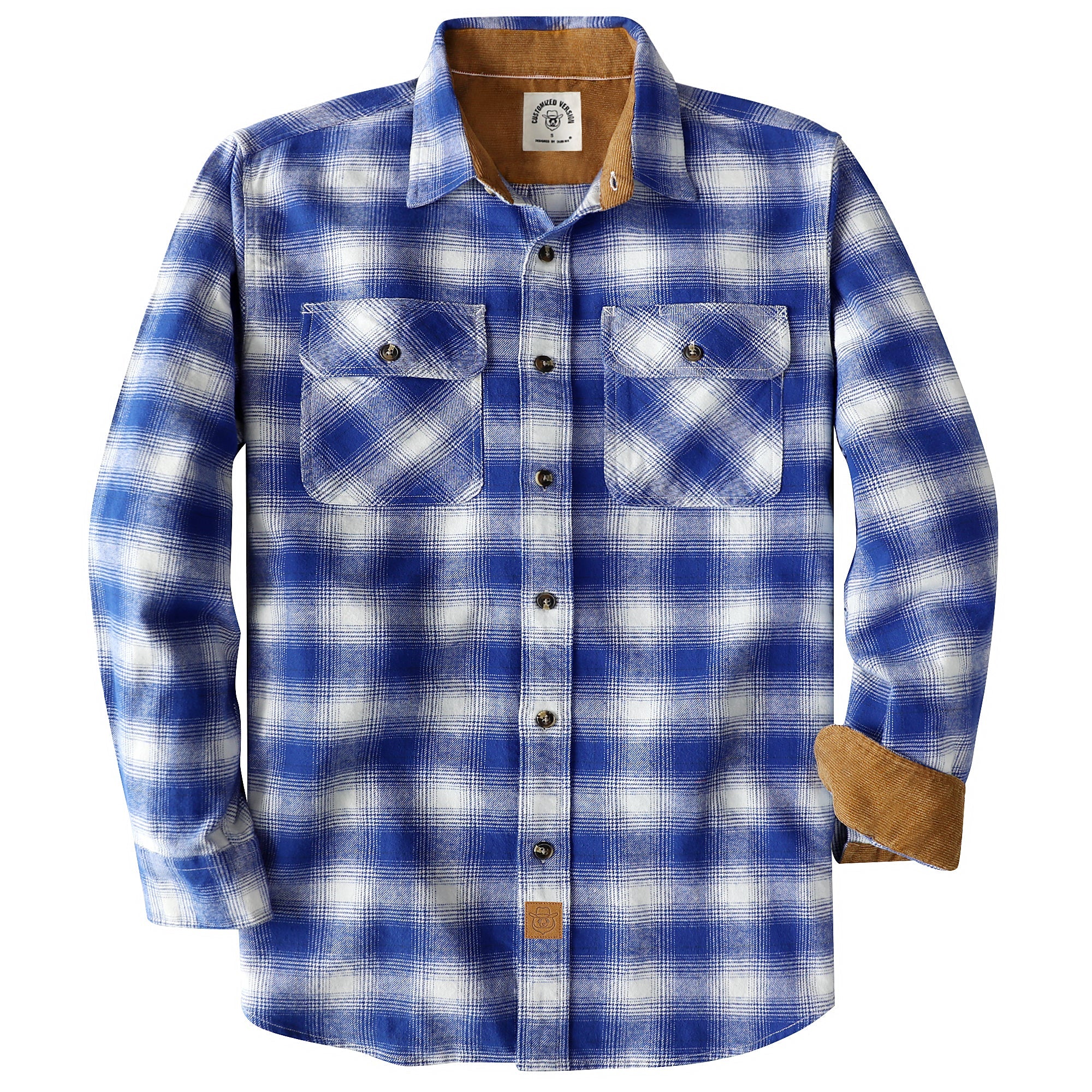 Dubinik® Mens Flannel Shirt Long Sleeve Button Down Plaid All Cotton Soft Brushed Flannel Shirt For Men Utility Casual Shirt #0030017