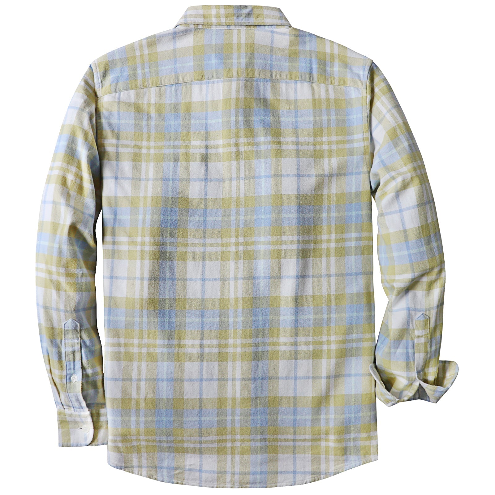 Dubinik® Mens Flannel Shirts Long Sleeve Button Down Casual Work Plaid Shirt Men All Cotton Soft with Pocket Regular Fit#03-055