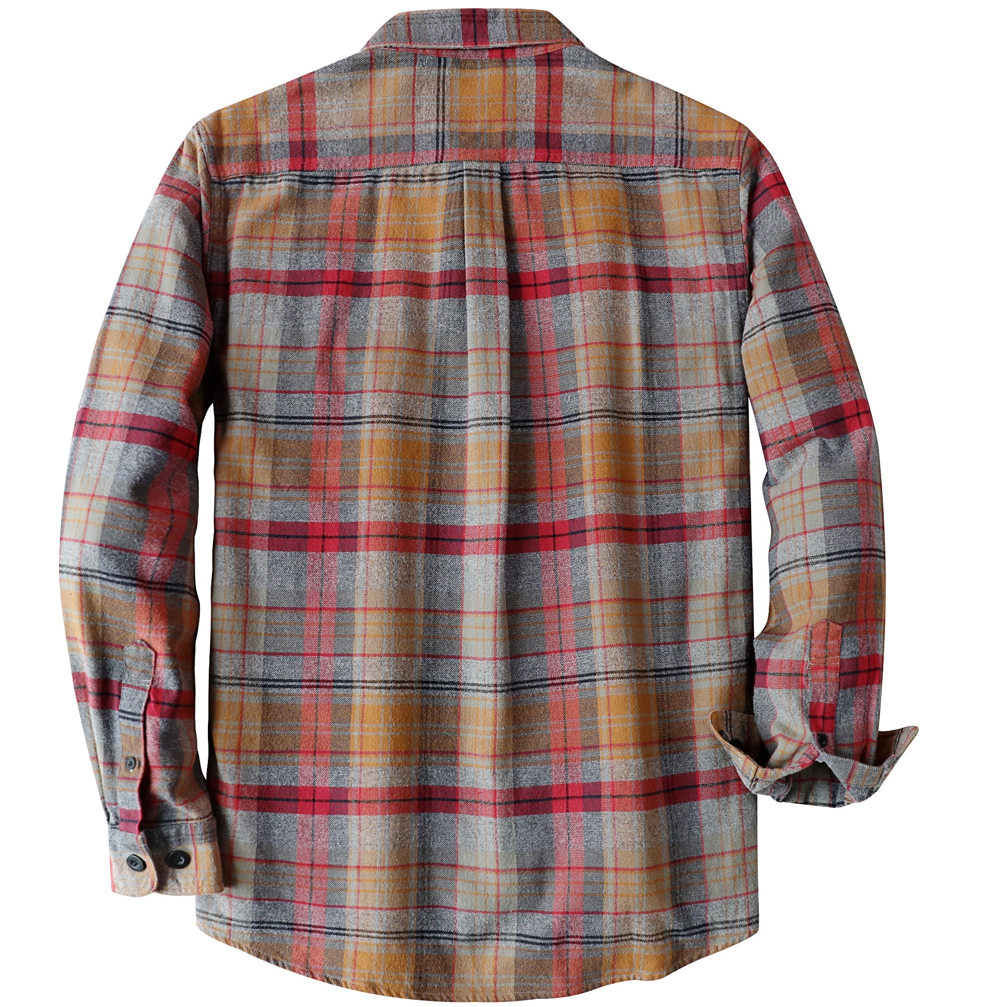 Dubinik® Mens Long Sleeve Midweight Flannel Shirt Warm Casual Soft Cotton Button Down Plaid Shirt #3413