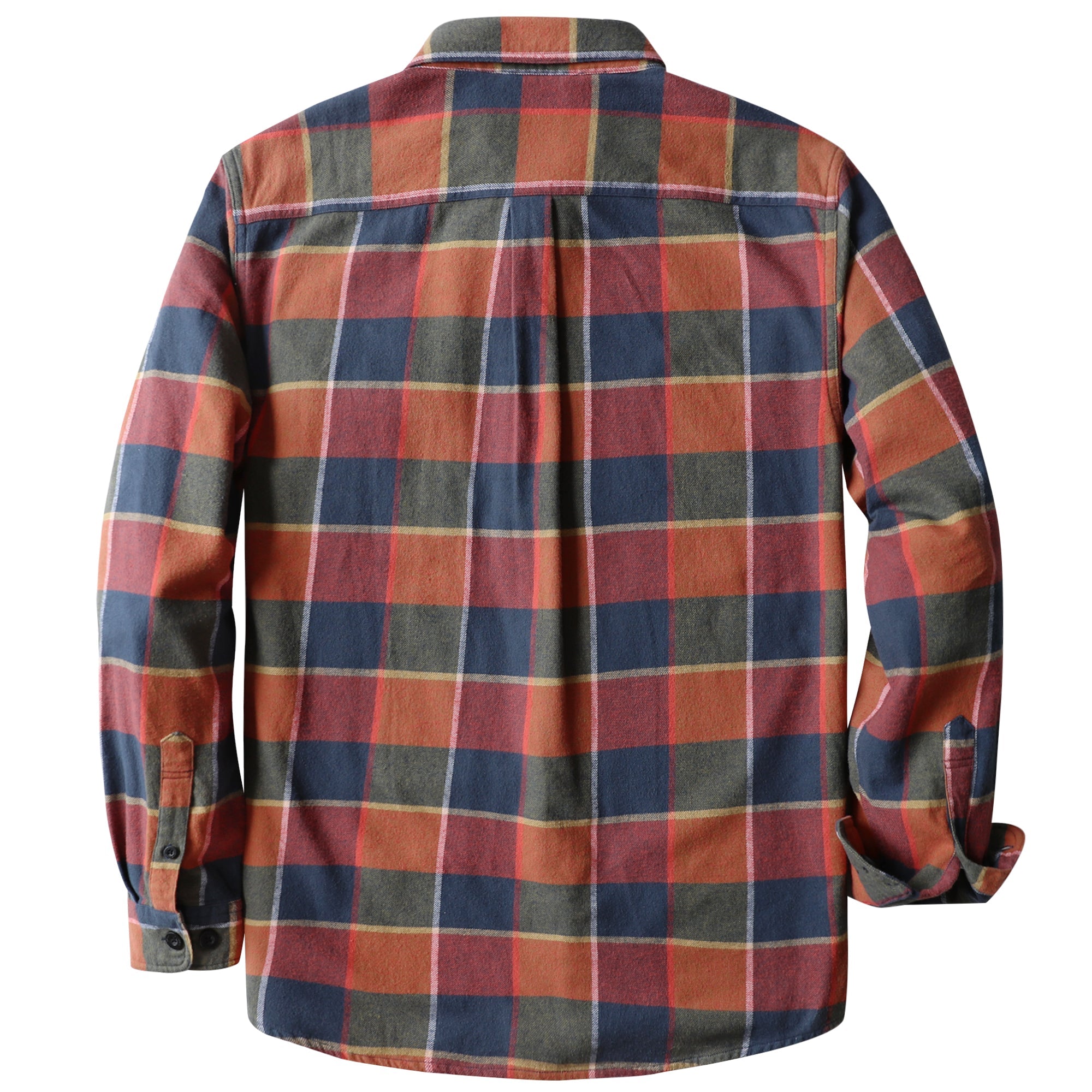 Dubinik® Mens Long Sleeve Midweight Flannel Shirt Warm Casual Soft Cotton Button Down Plaid Shirt #3423