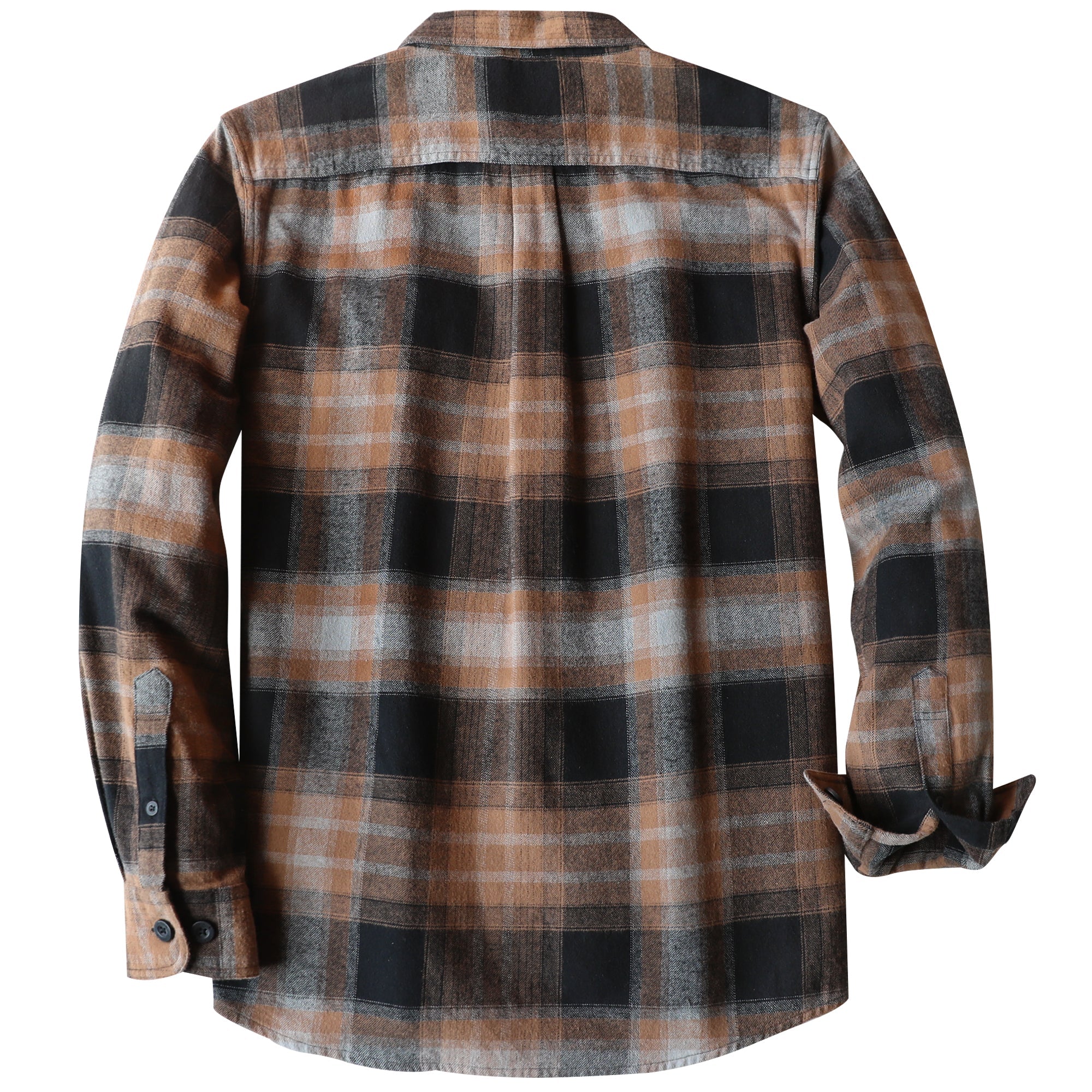 Dubinik® Mens Long Sleeve Midweight Flannel Shirt Warm Casual Soft Cotton Button Down Plaid Shirt #3417