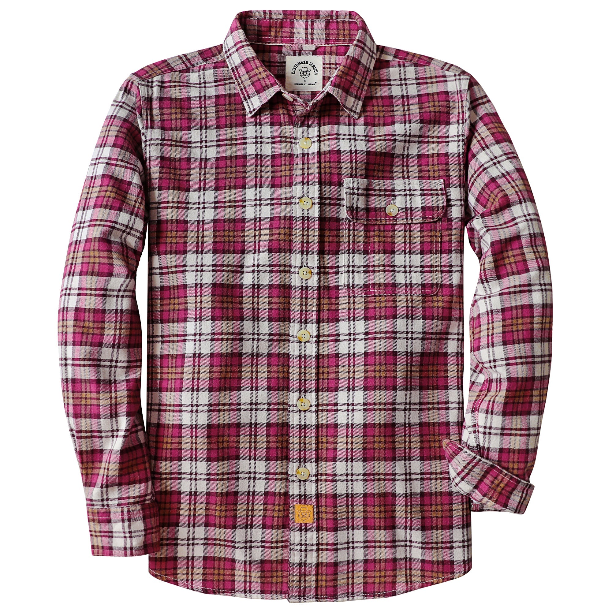 Dubinik® Mens Long Sleeve Midweight Flannel Shirt Warm Casual Soft Cotton Button Down Plaid Shirt #3410
