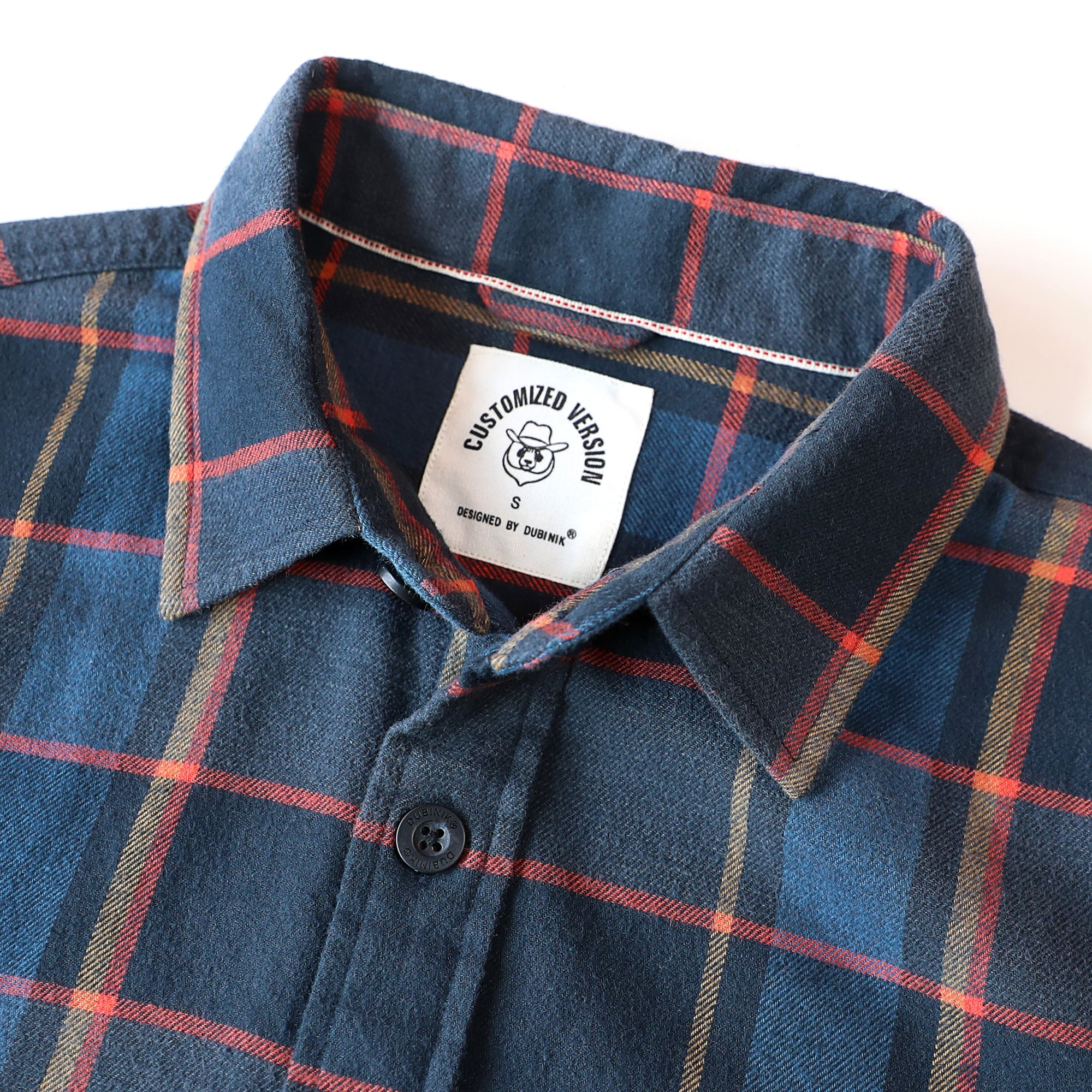 Dubinik® Mens Long Sleeve Midweight Flannel Shirt Warm Casual Soft Cotton Button Down Plaid Shirt #3415