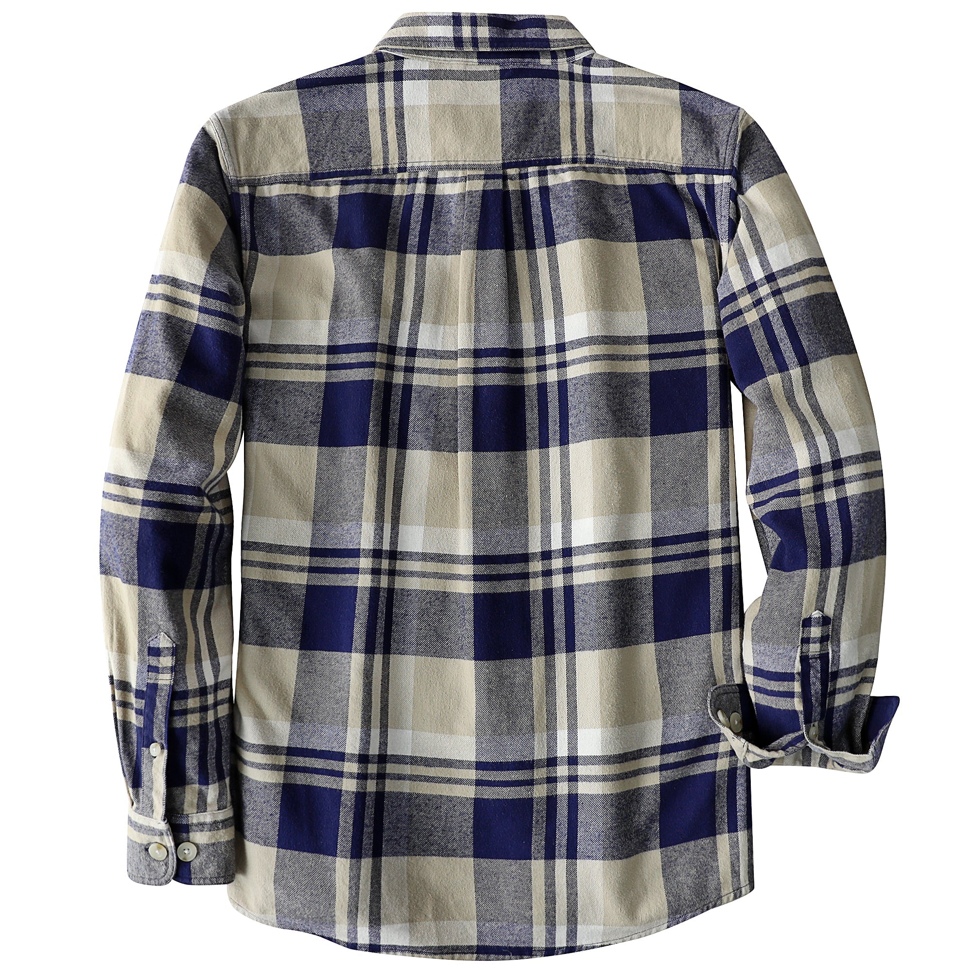 Dubinik® Mens Long Sleeve Midweight Flannel Shirt Warm Casual Soft Cotton Button Down Plaid Shirt #3421