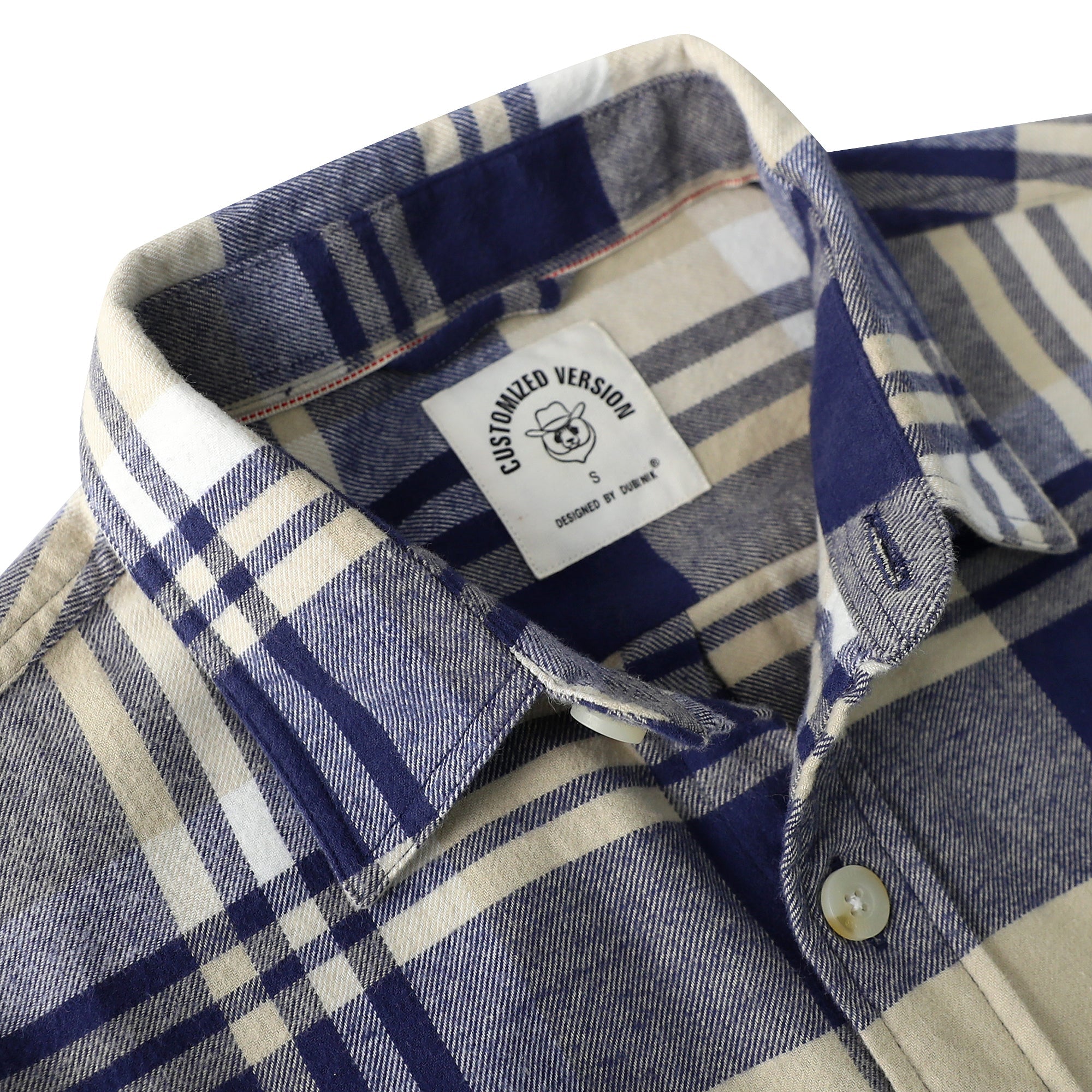 Dubinik® Mens Long Sleeve Midweight Flannel Shirt Warm Casual Soft Cotton Button Down Plaid Shirt #3421