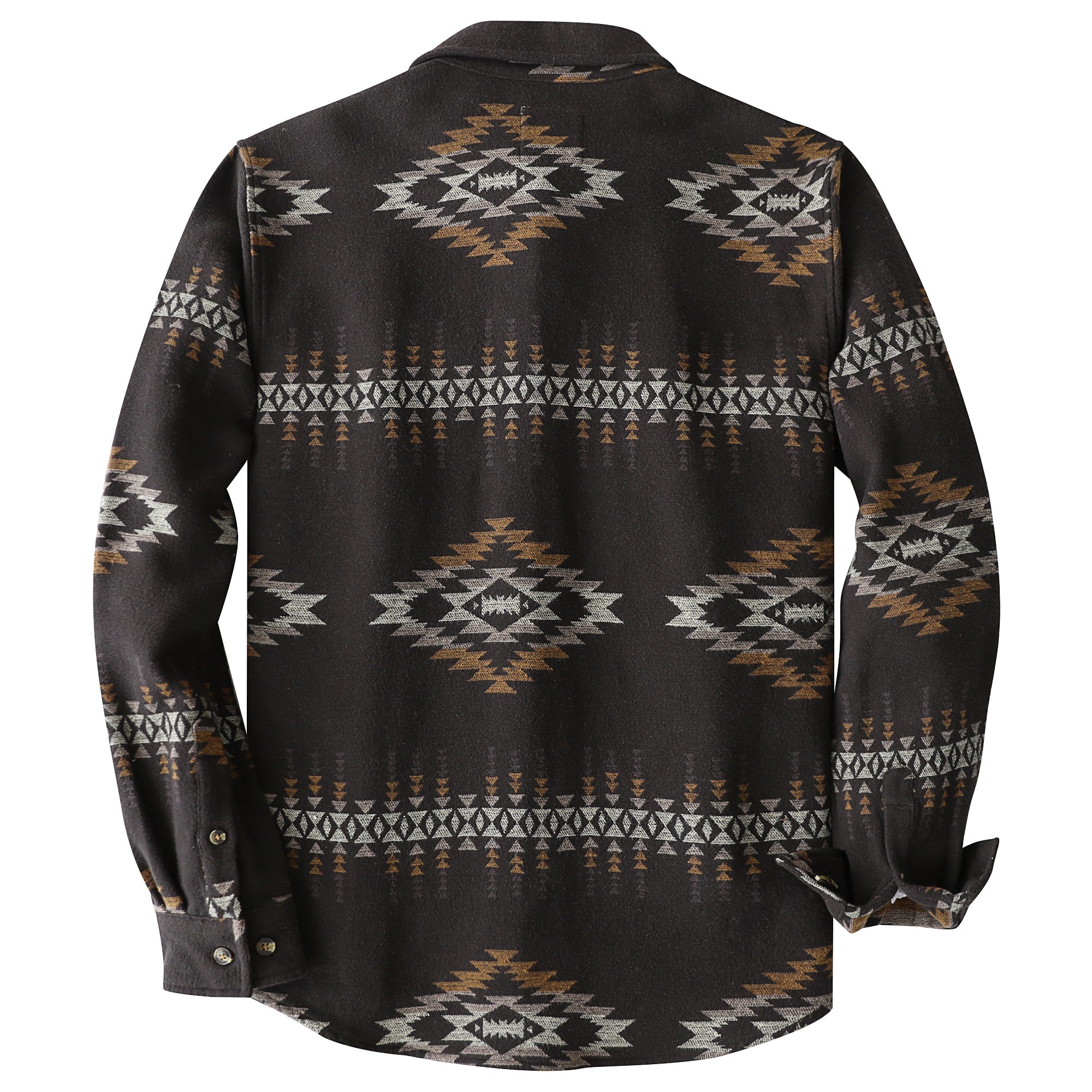 Dubinik® 10oz Ultra Heavyweight Mens Aztec Flannel Shirt Long Sleeve Button Down All Cotton Soft Brushed Cowboy Utility Casual Shirt Jacket#30028