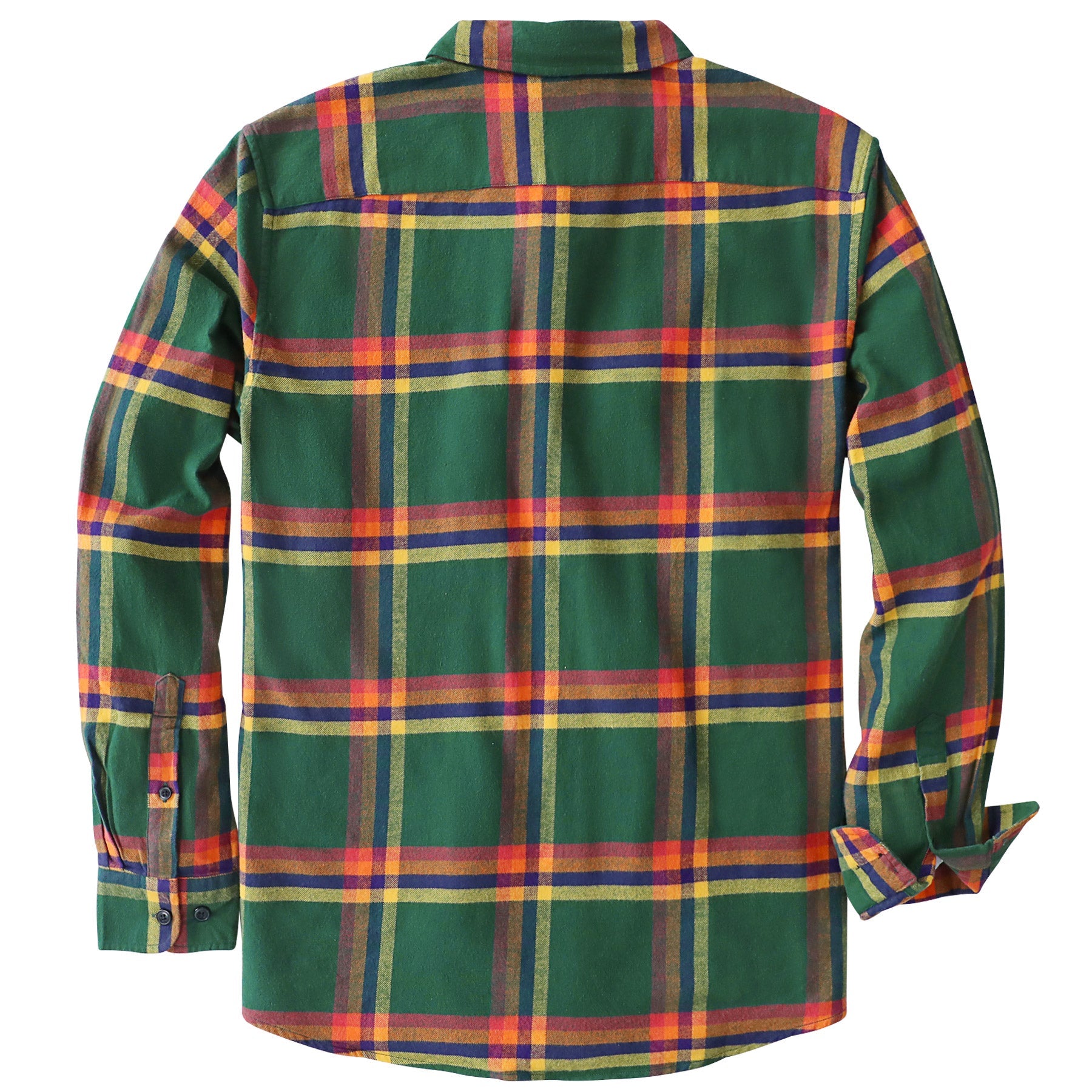Dubinik® Green Flannel Shirt for Men 100% Cotton Mens Flannel Shirts Long Sleeve Plaid Soft Casual Button Down Shirt Men#66017