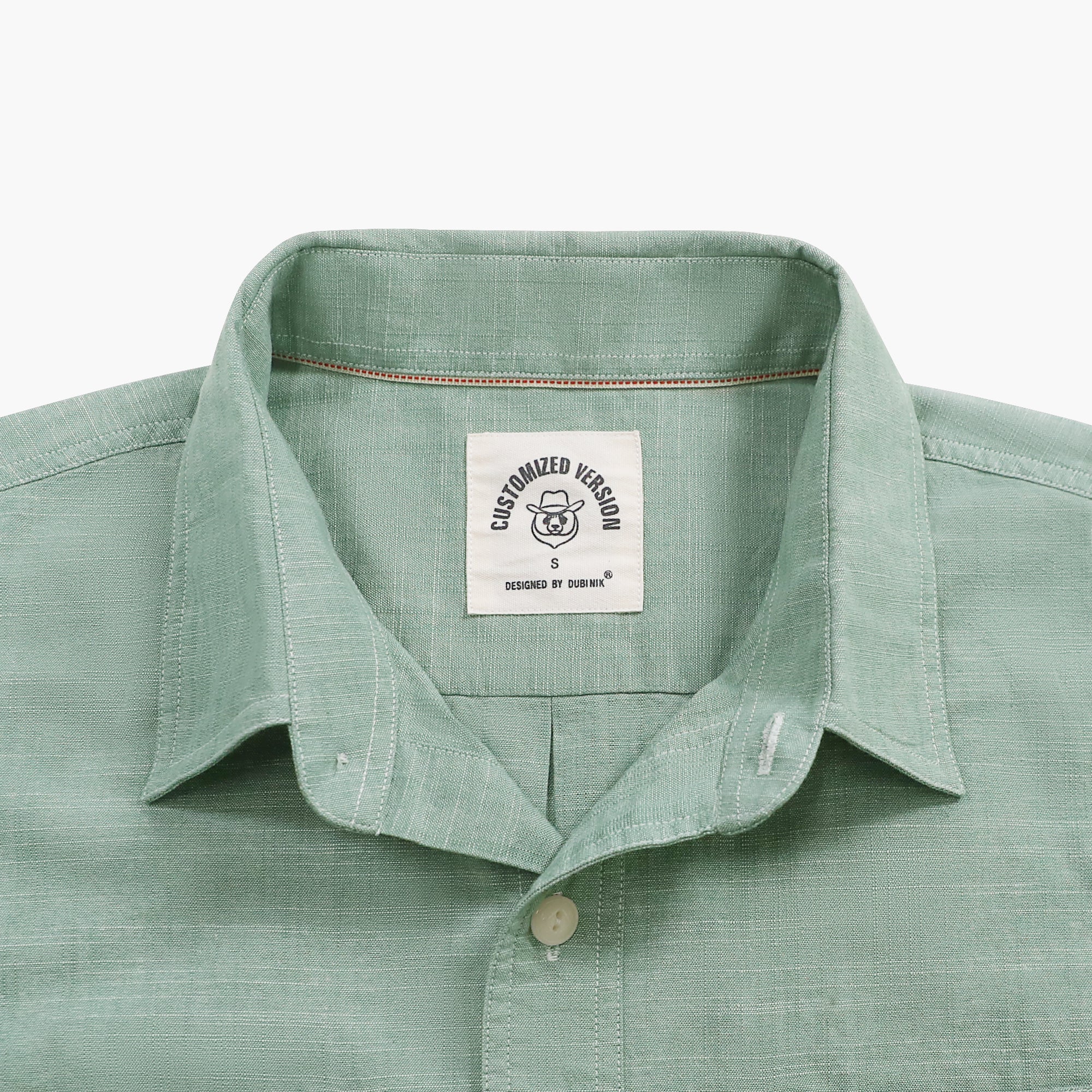 Dubinik® Light Green Solid Mens Short Sleeve Button Down Casual Cotton Regular Fit Lightweight Pocket Chambray Mens Button Down Short Sleeve#0057005