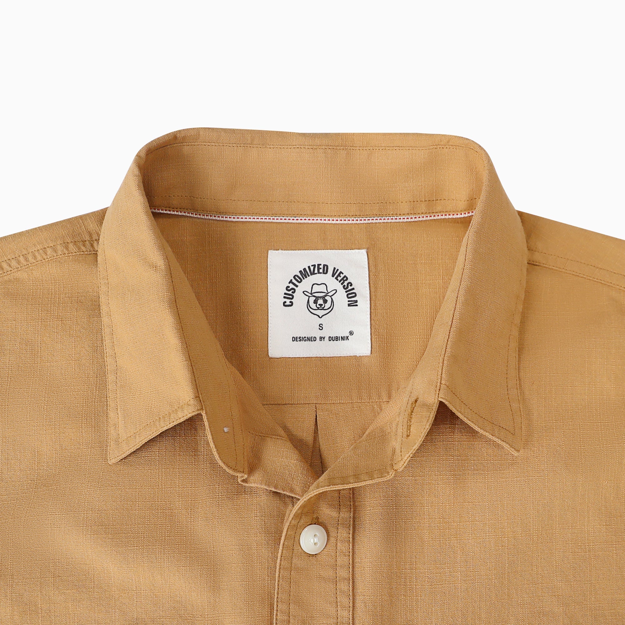 Dubinik® Orange Solid Mens Short Sleeve Button Down Casual Cotton Regular Fit Lightweight Pocket Chambray Mens Button Down Short Sleeve#0057001