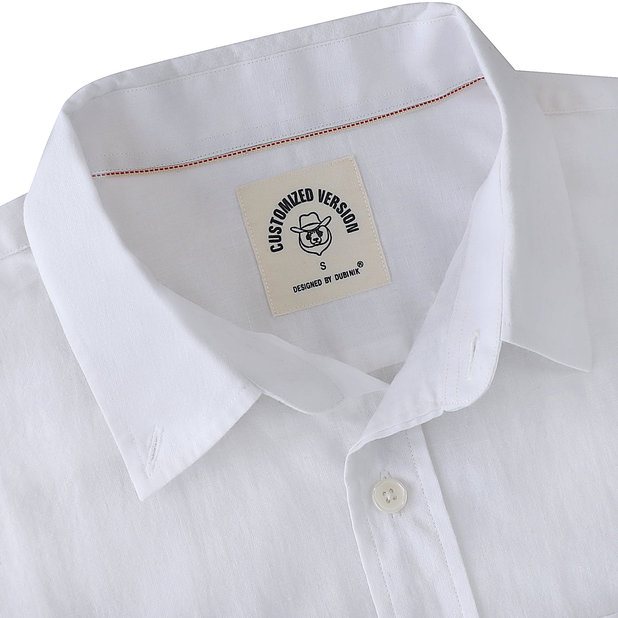 Dubinik® Pure White Mens Short Sleeve Button Down Shirts 100% Cotton Plaid Men's Casual Button-Down Shirts with Pocket#0108