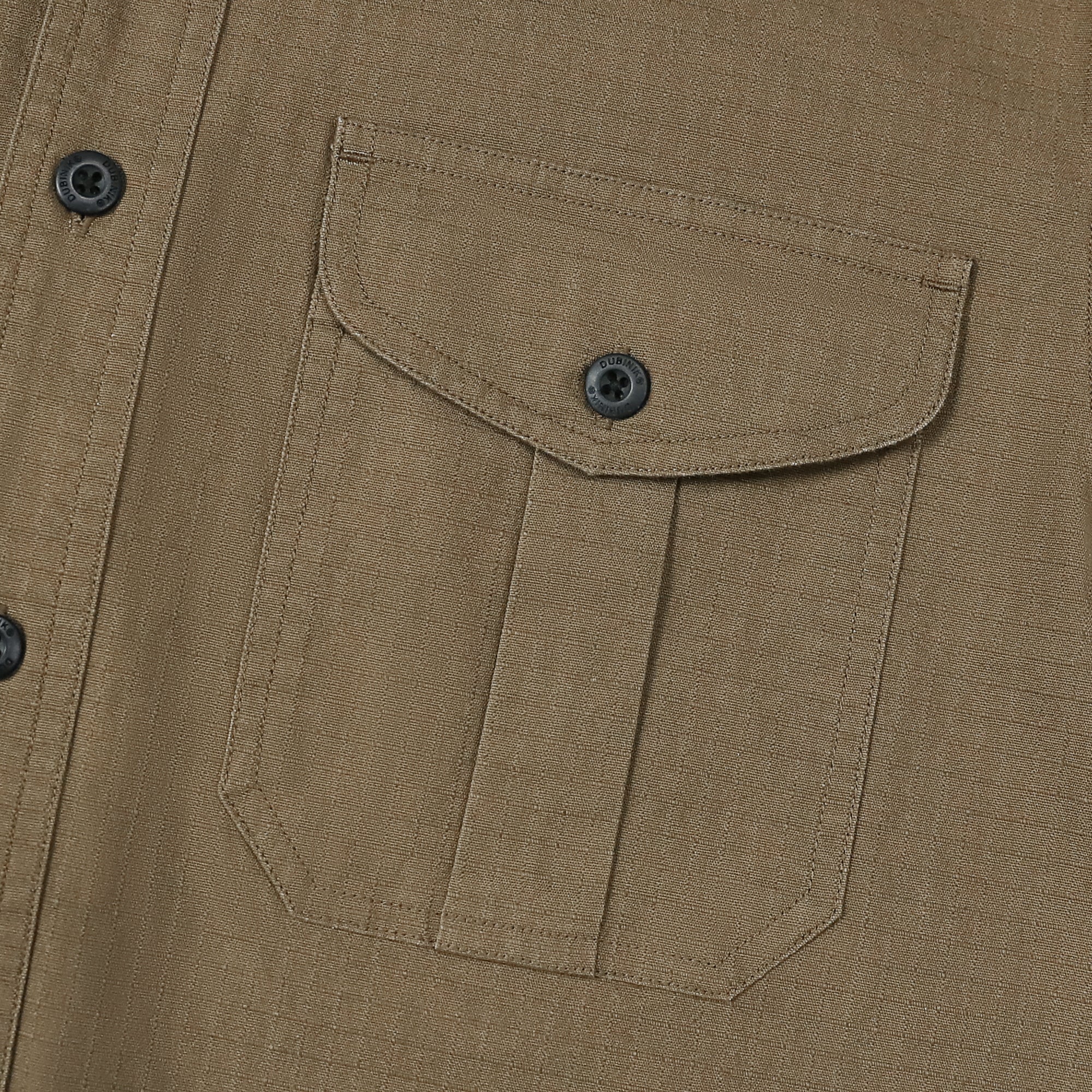 Dubinik® Mens Short Sleeve Button Down Shirts Two Pocket Vintage Mens Work Shirt Dark Khaki Cotton Mens Shirts Casual with Stretch#0055003