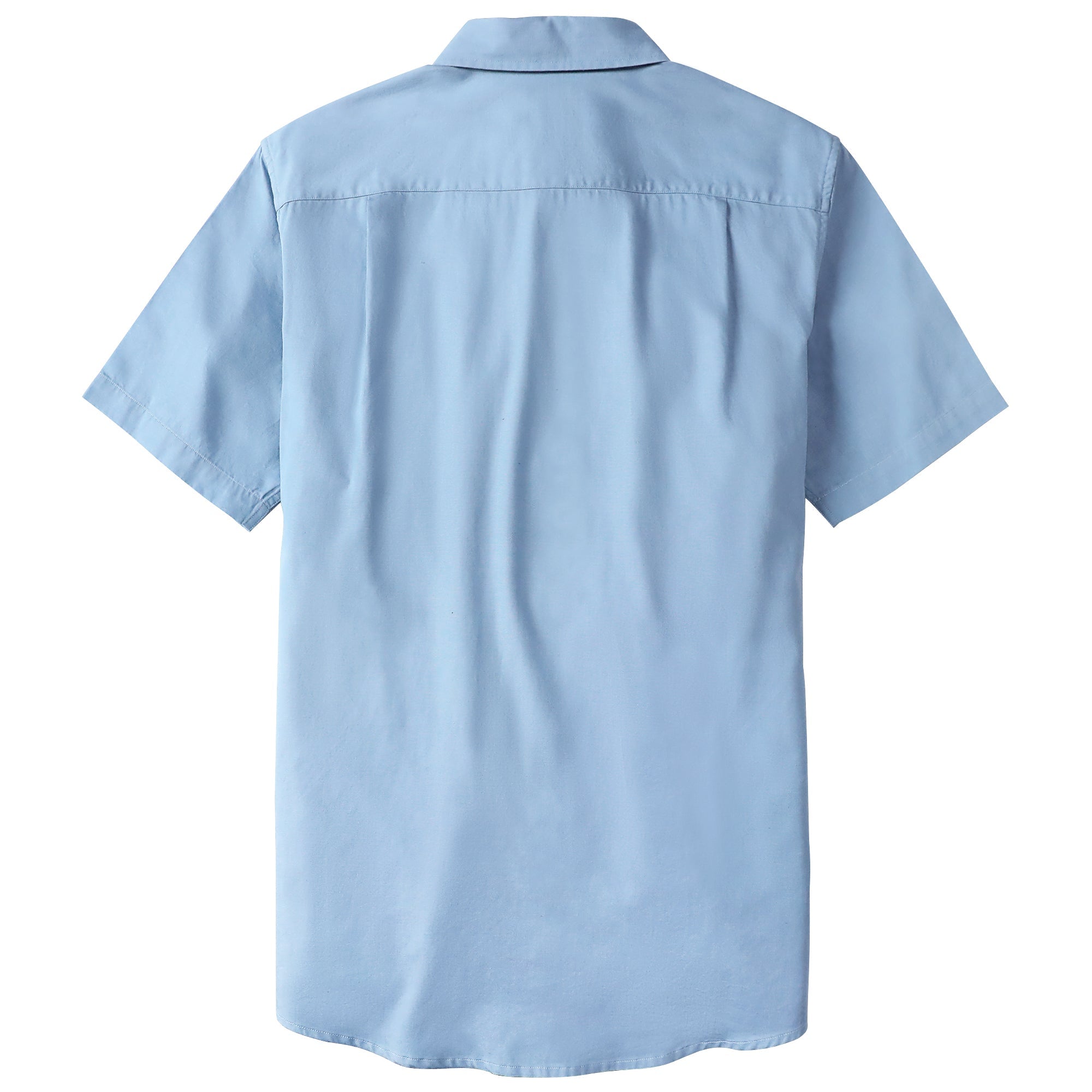 Dubinik® Light Blue Solid Mens Short Sleeve Button Down Shirts Summer Vintage Short Sleeve Button Down Men Lightweight Men's Casual Shirts#51035