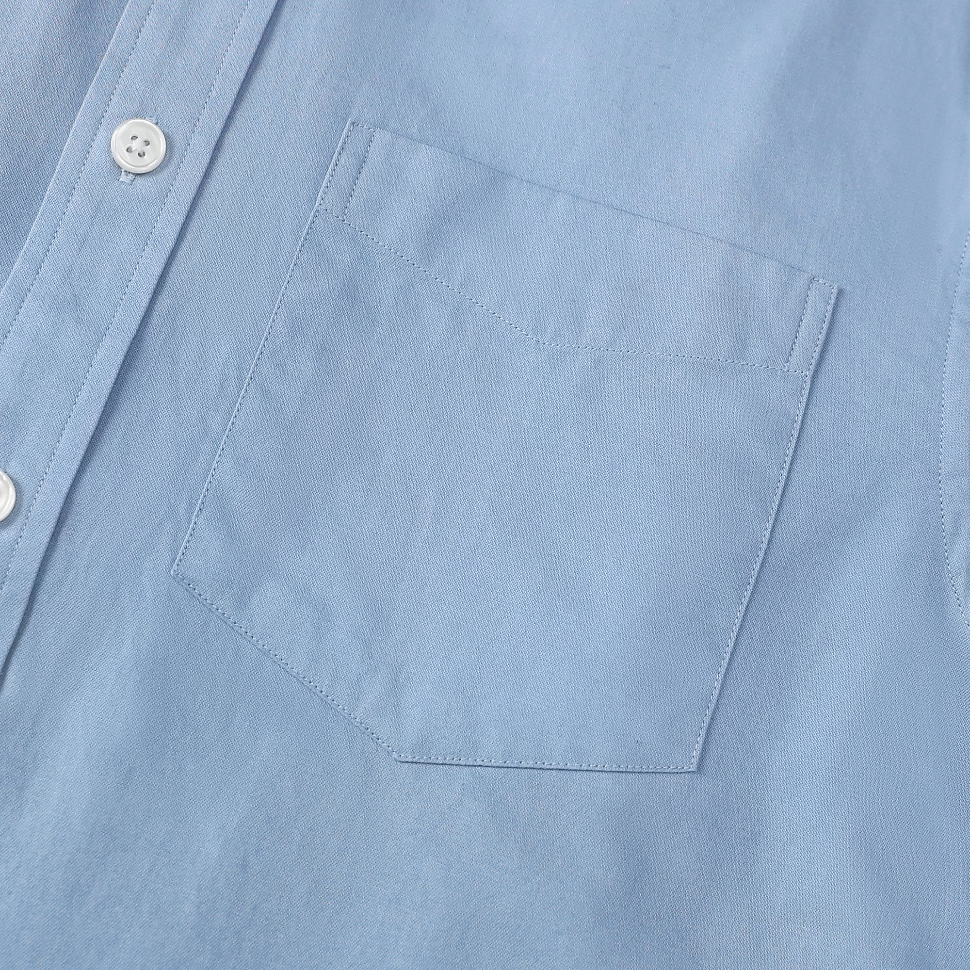 Dubinik® Light Blue Solid Mens Short Sleeve Button Down Shirts Summer Vintage Short Sleeve Button Down Men Lightweight Men's Casual Shirts#51035