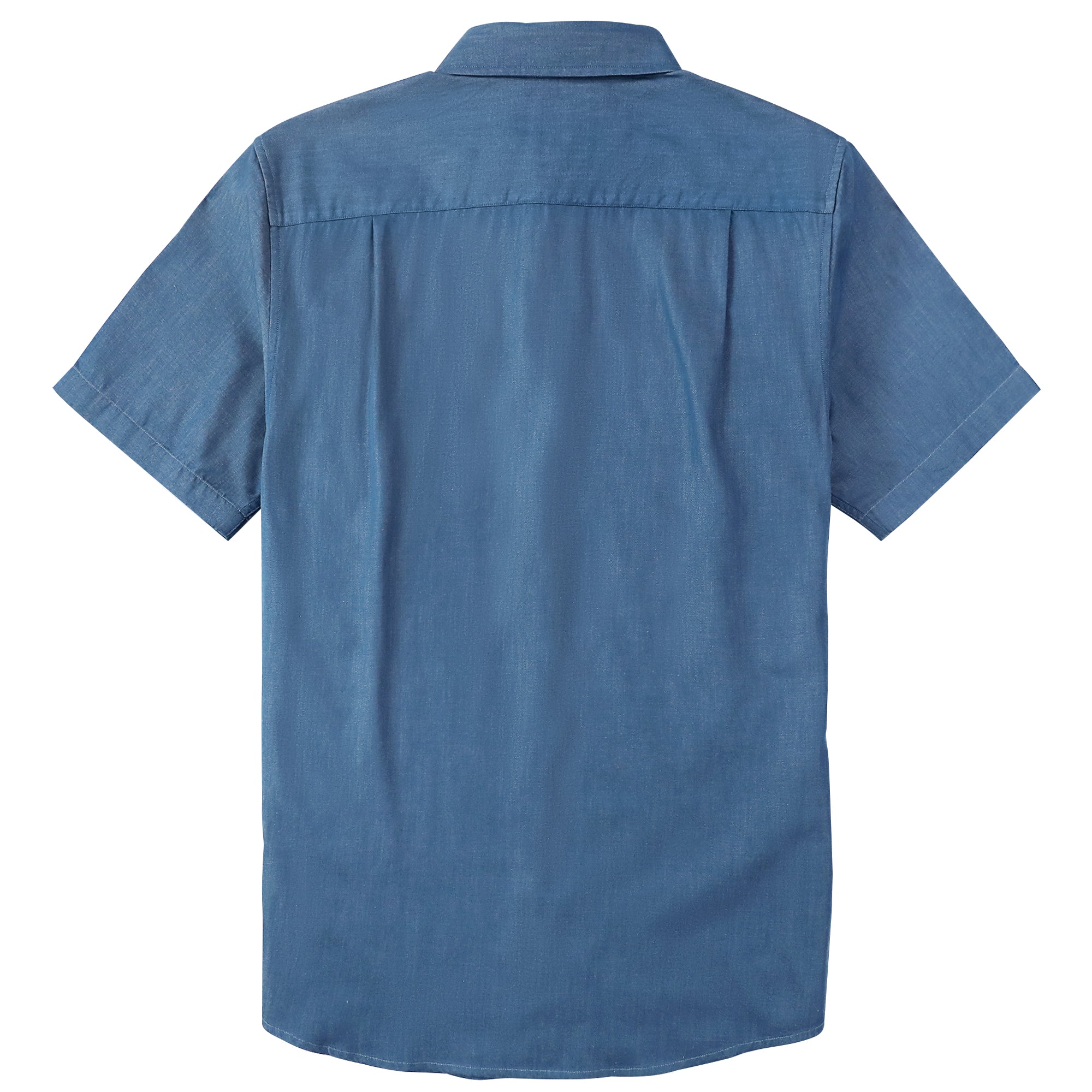 Dubinik® Denim Solid Mens Short Sleeve Button Down Shirts Summer Vintage Short Sleeve Button Down Men Lightweight Men's Casual Shirts#51034