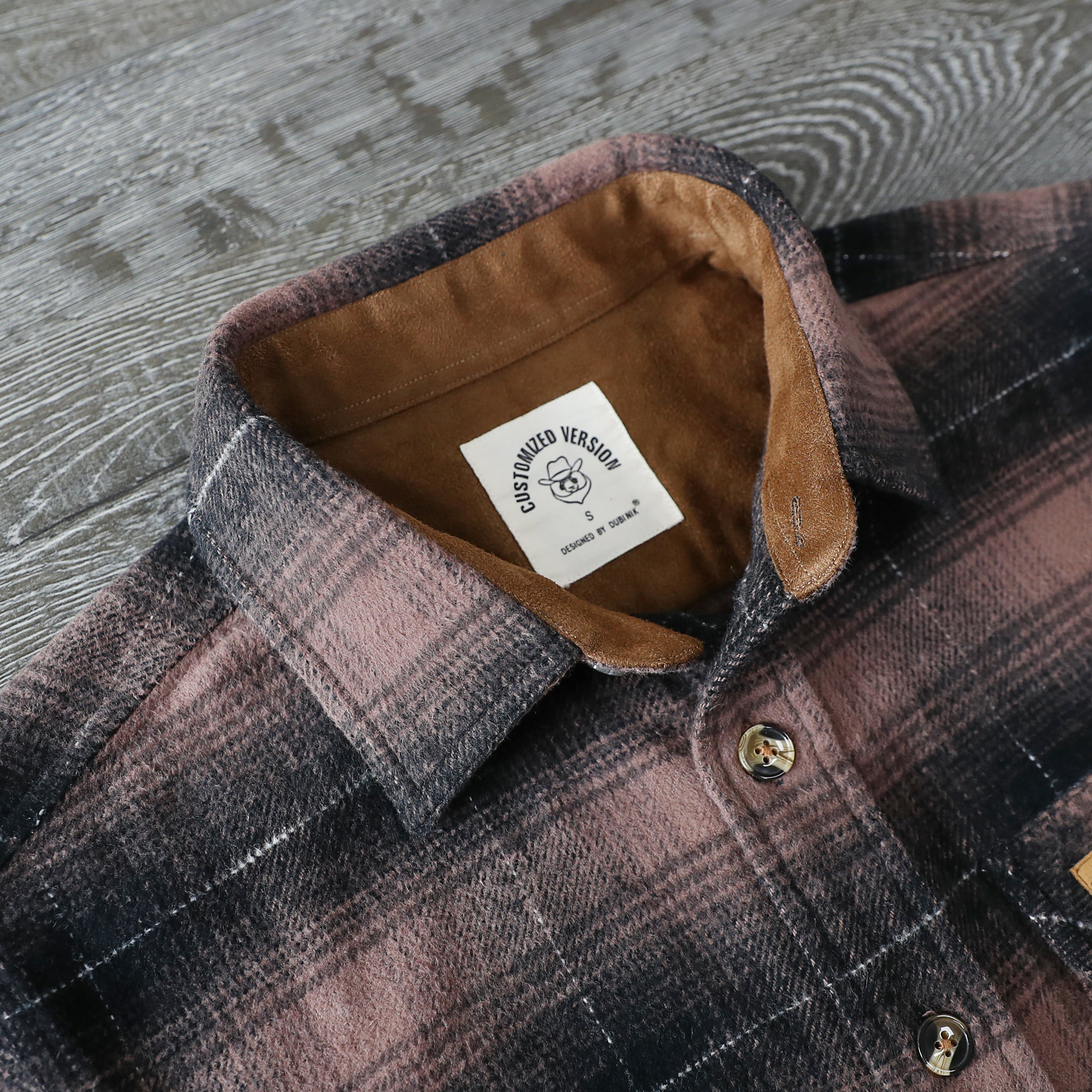 Dubinik® 13oz Ultra Heavyweight Flannel Shirt for Men Long Sleeve Casual Button Down Soft Pure Cotton Plaid Warm Suede Cuffs#0082009