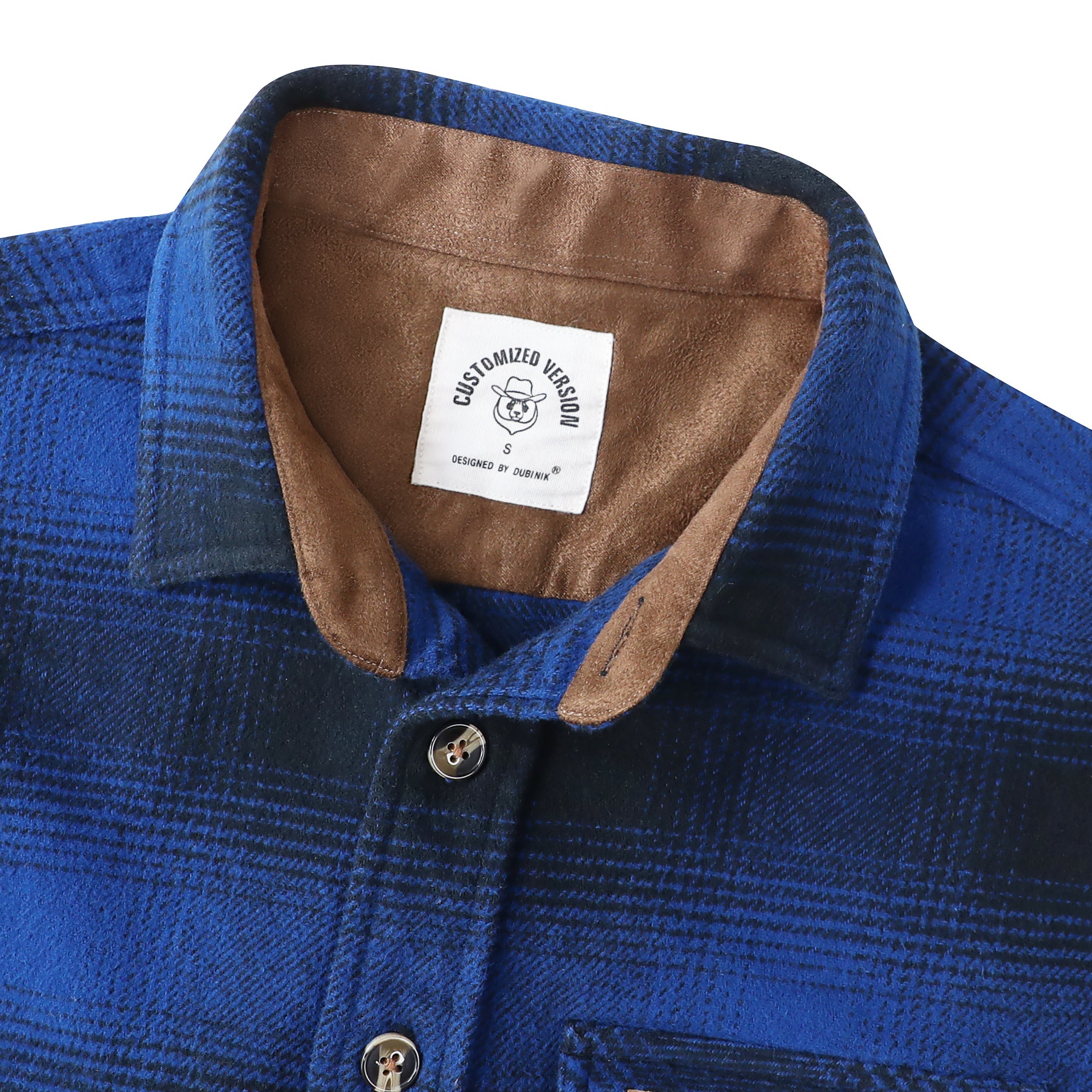 Dubinik® 13oz Ultra Heavyweight Flannel Shirt for Men Long Sleeve Casual Button Down Soft Pure Cotton Plaid Warm Suede Cuffs#0082002