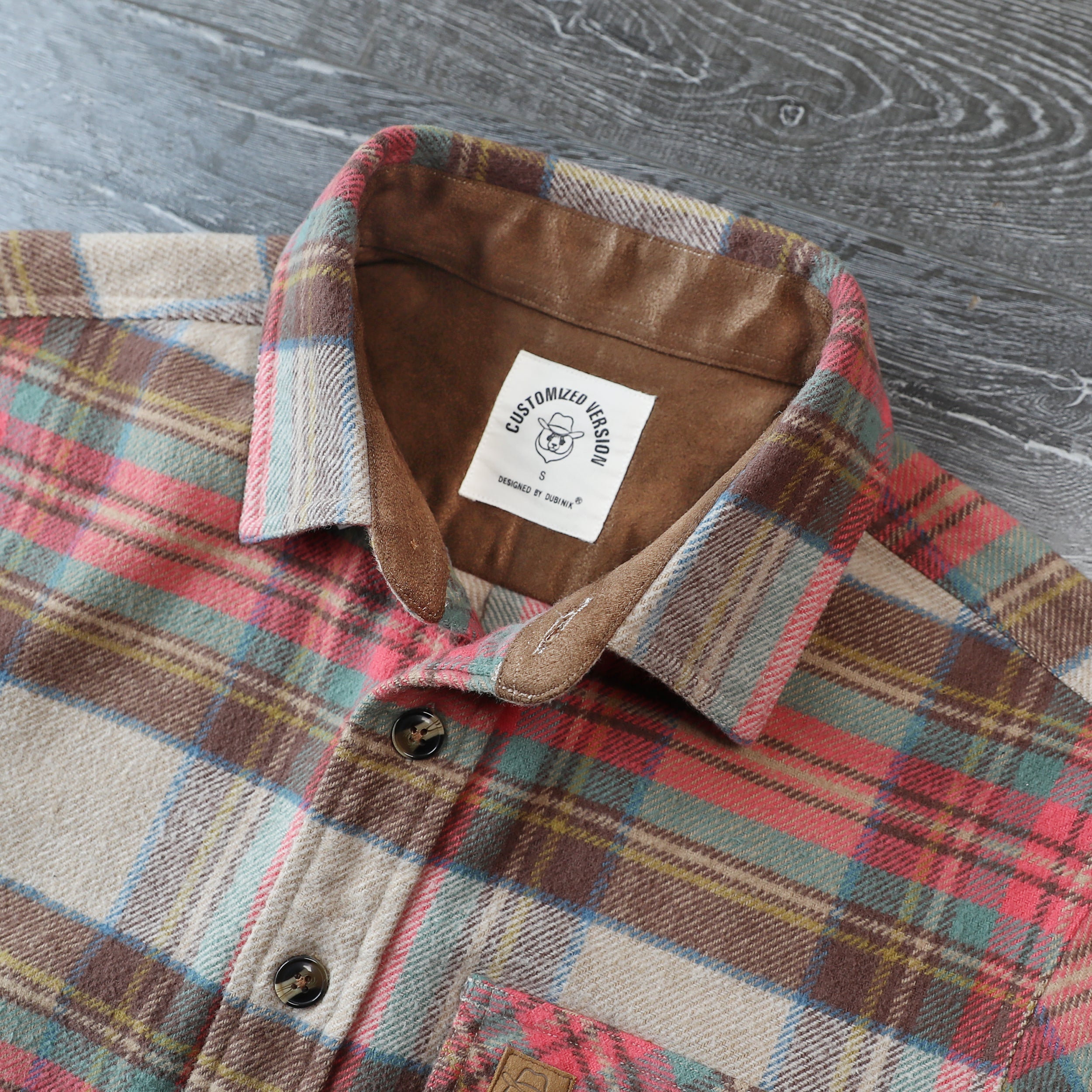 Dubinik® 13oz Ultra Heavyweight Flannel Shirt for Men Long Sleeve Casual Button Down Soft Pure Cotton Plaid Warm Suede Cuffs#0082010