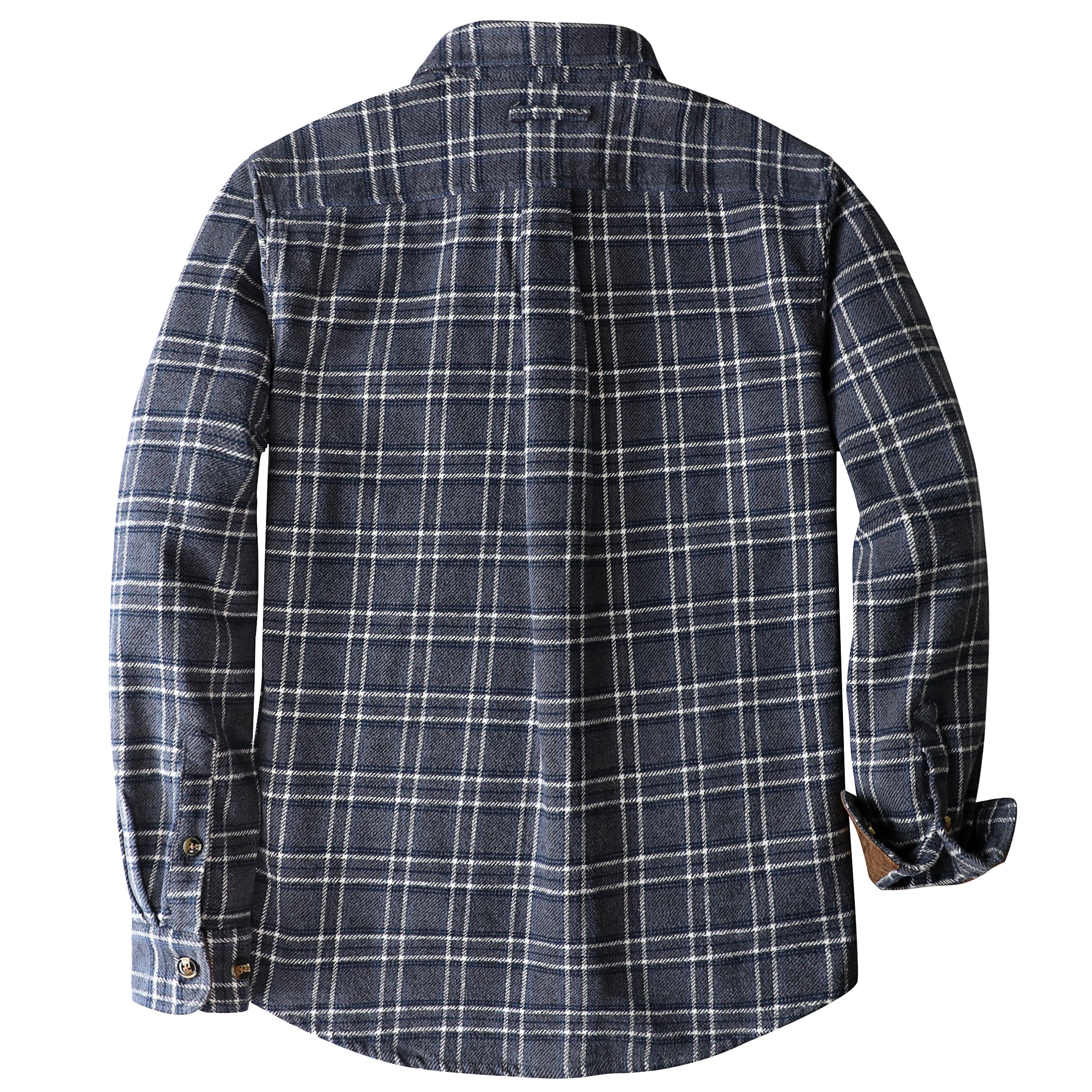 Dubinik® 13oz Ultra Heavyweight Flannel Shirt for Men Long Sleeve Casual Button Down Soft Pure Cotton Plaid Warm Suede Cuffs#0082013