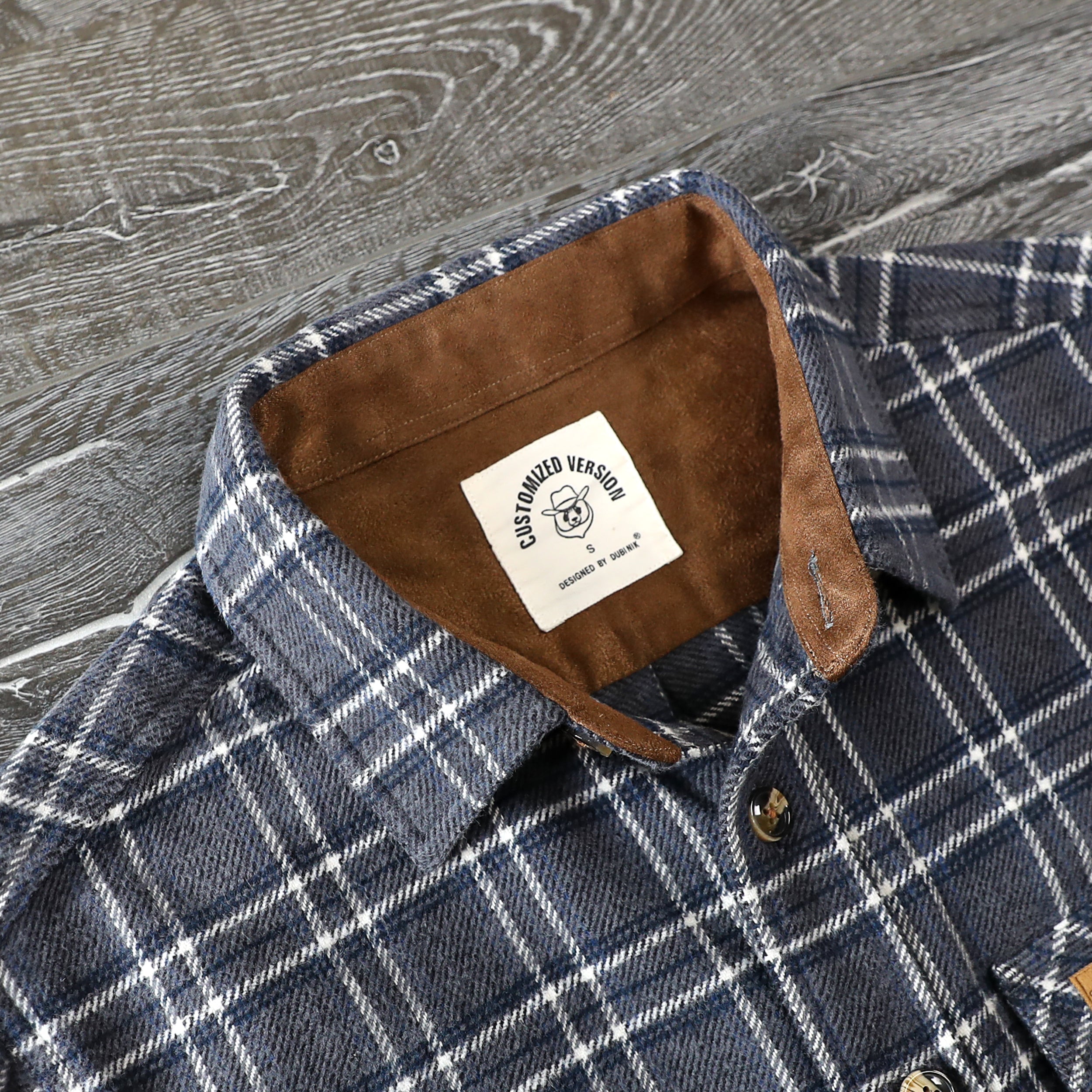 Dubinik® 13oz Ultra Heavyweight Flannel Shirt for Men Long Sleeve Casual Button Down Soft Pure Cotton Plaid Warm Suede Cuffs#0082013